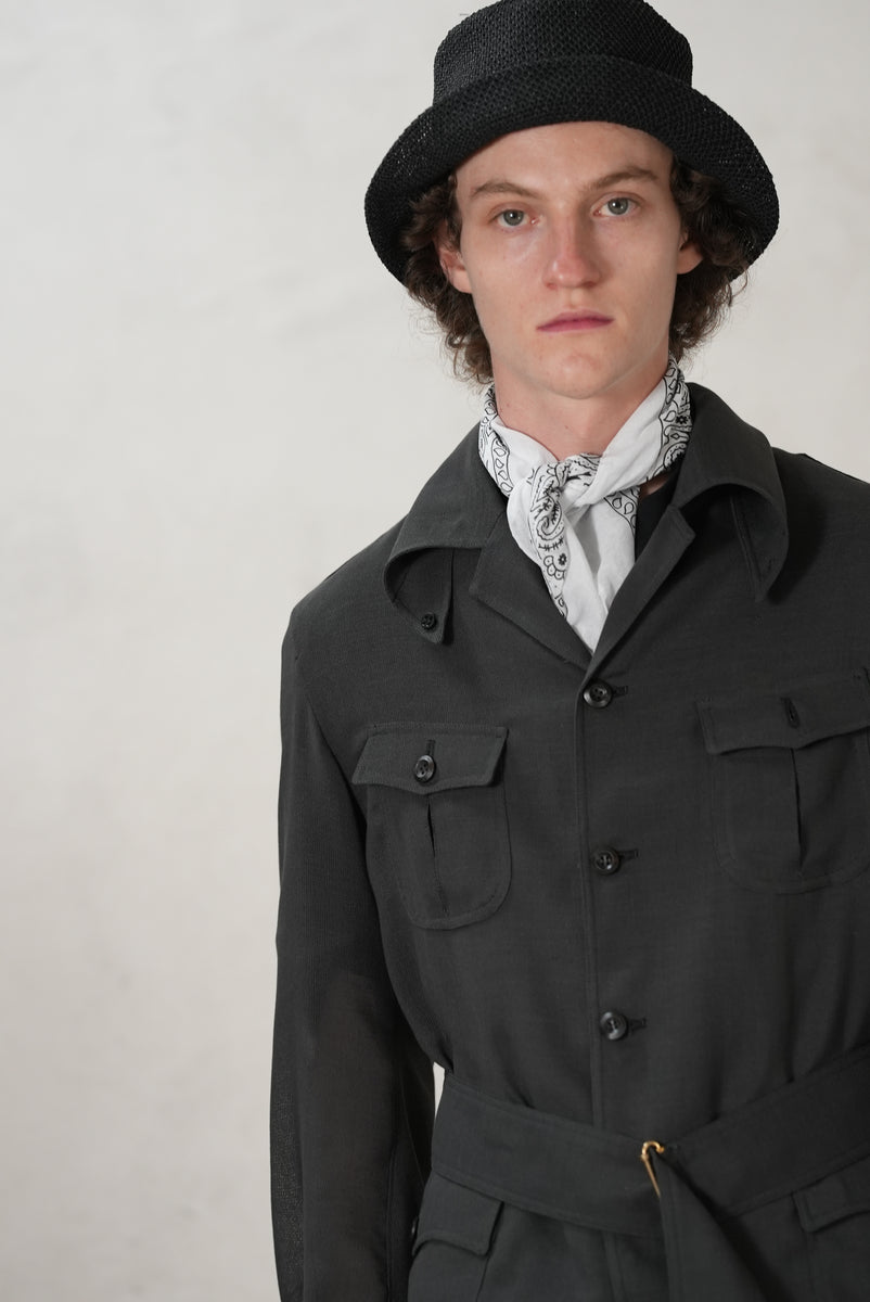 SAFARI SHIRT JAKCET black/brown – m's braque