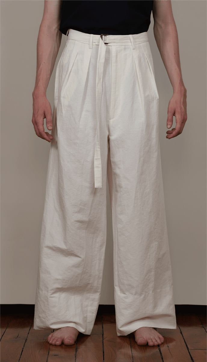 m's braque Tucked Wide Pants ベージュ サイズ38 TUCKED WIDE PANTS