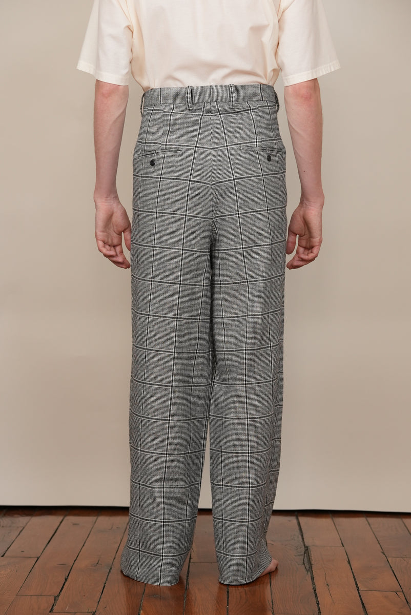 2-IN-TUCKED WIDE DRESS PANTS grey check – m's braque