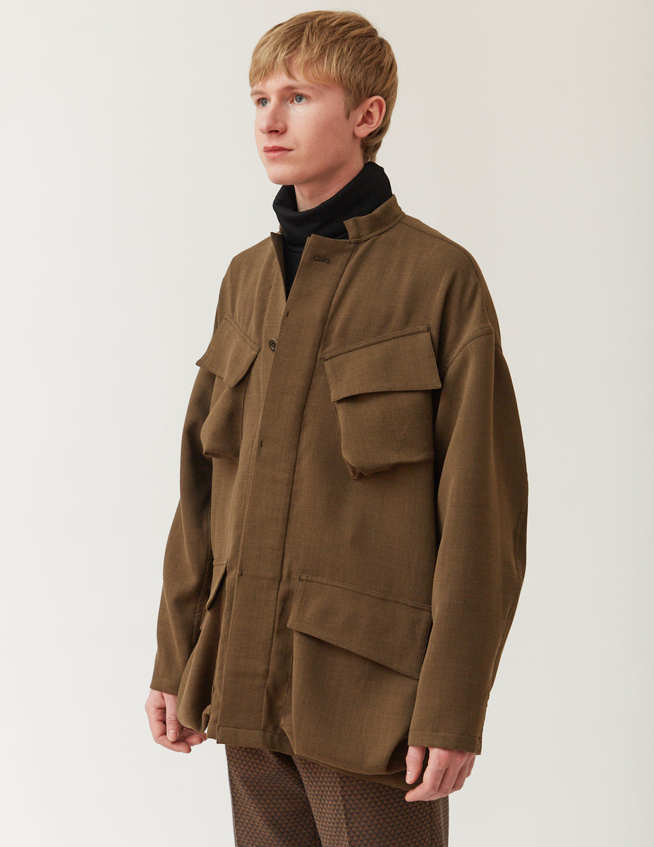 M65-STYLE SHIRT JACKET -brown- – m's braque