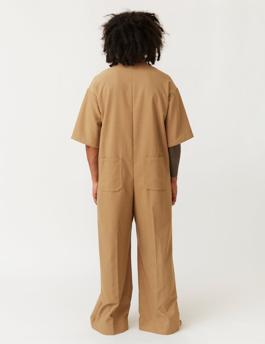 HALF-SLEEVE JUMPSUIT camel – m's braque