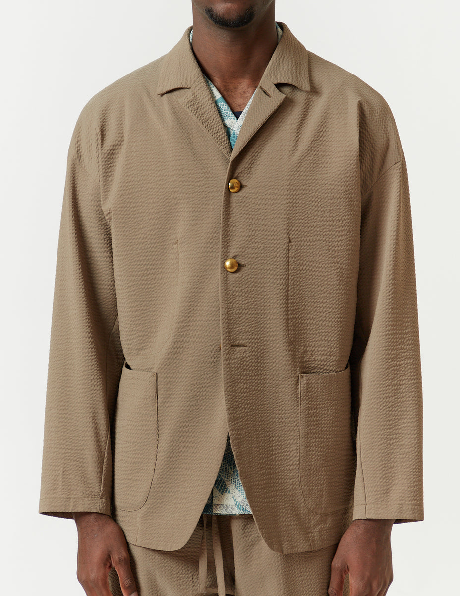 Washable Single Shirt-Jacket navy/beige – m's braque