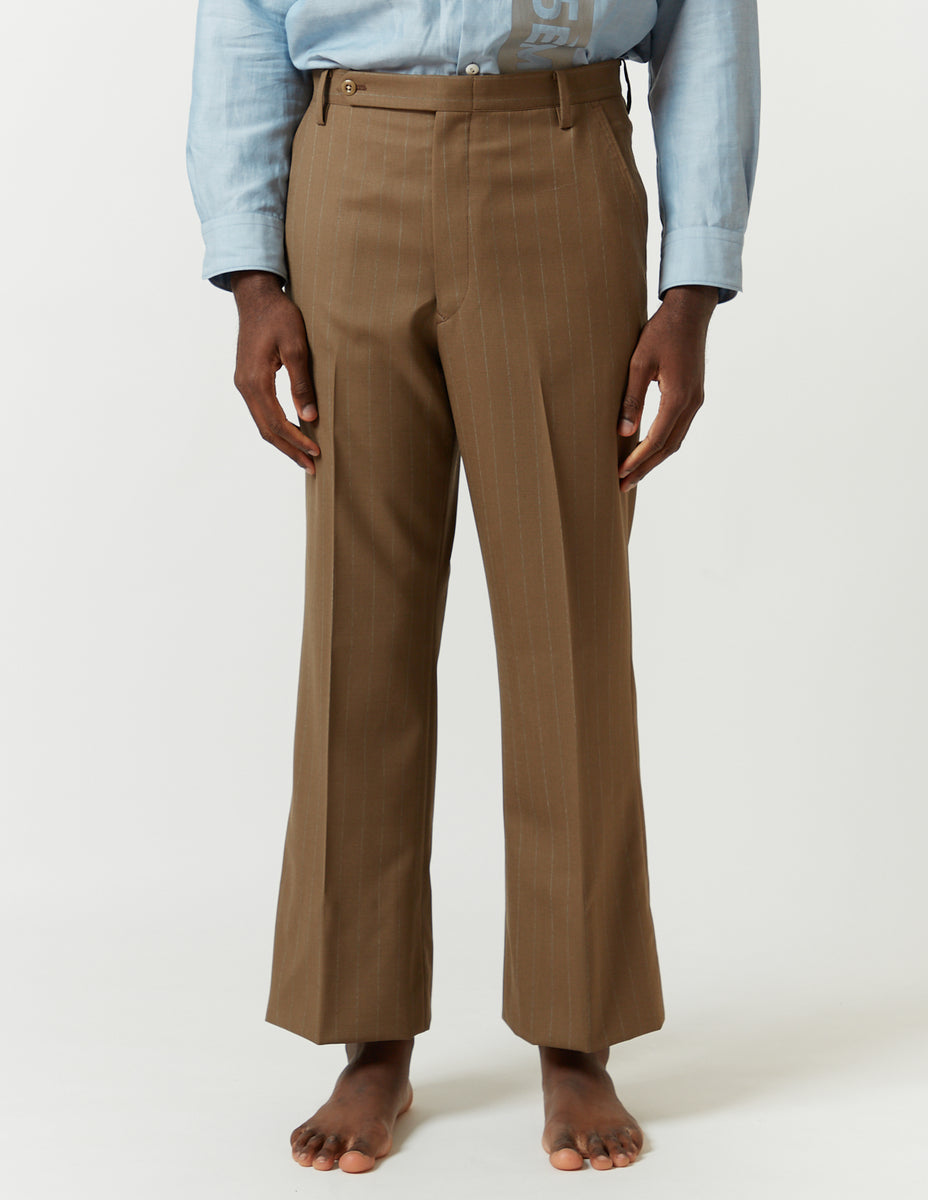 パンツ m's braque FLARE PANTS mocha stripe FLARE PANTS -mocha stripe- – m's braque