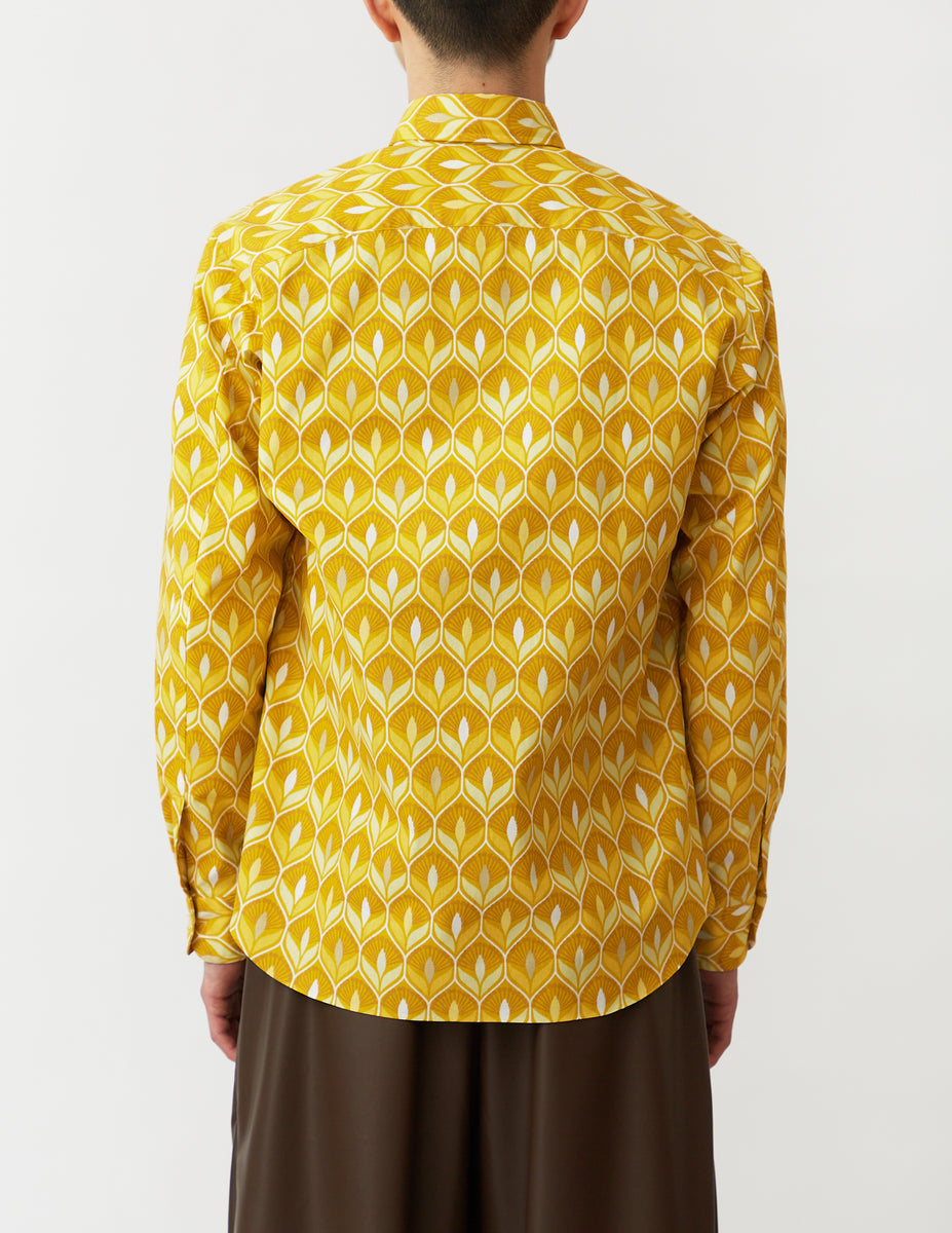 ButtonDown Shirt yellow print m's braque