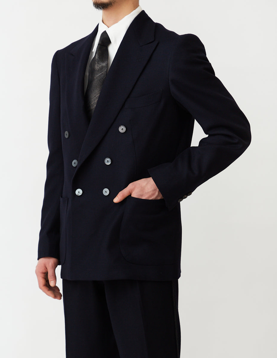 6B DOUBLE-BREASTED JACKET navy – – m's braque