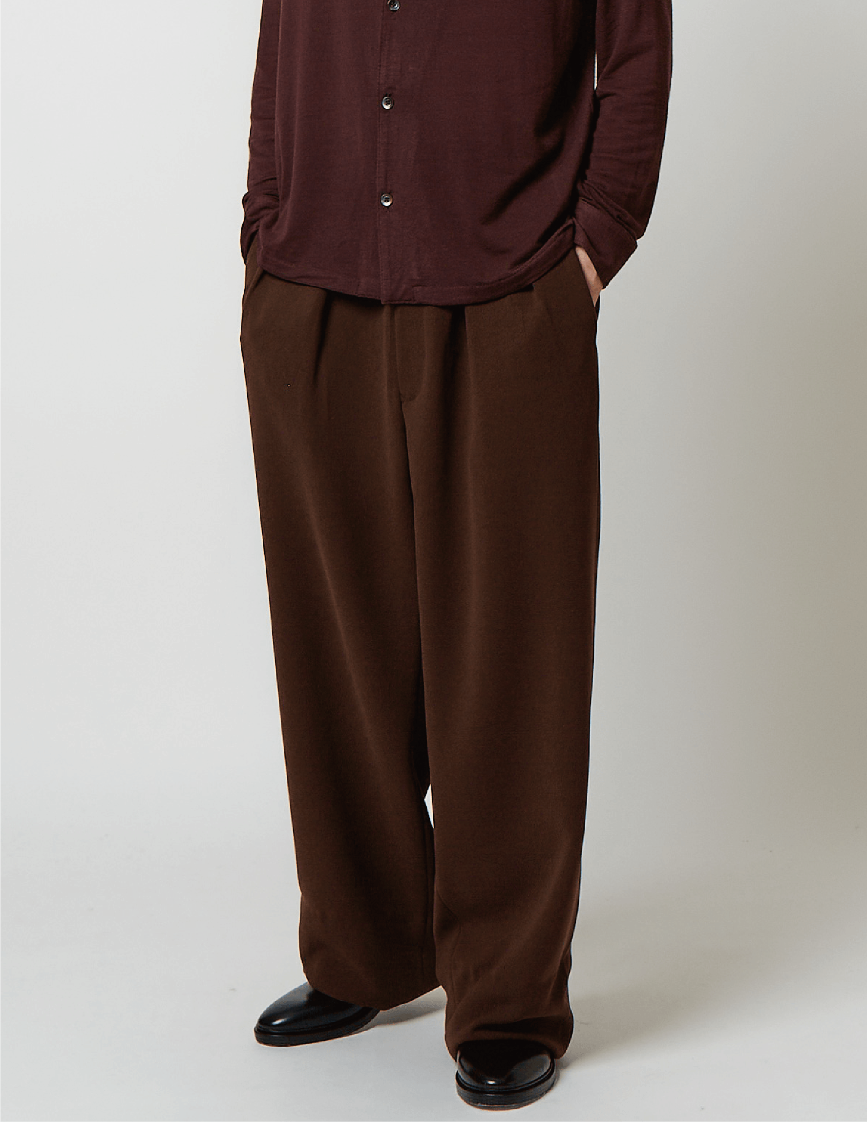 2-IN-TUCKED WIDE DRESS PANTS georgette