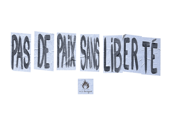 Half-Sleeve Oversized T-Shirt French Grafitti Art -PAS DE PAIX SANS LIBERTÉ-