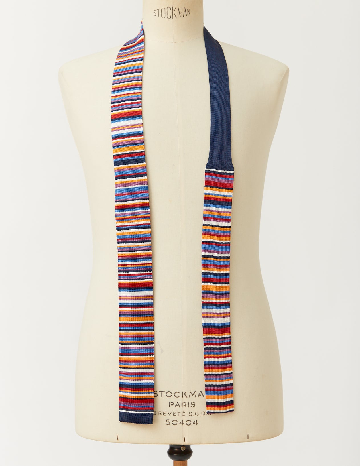 DEADSTOCK KNIT TIE silk multicolor stripe