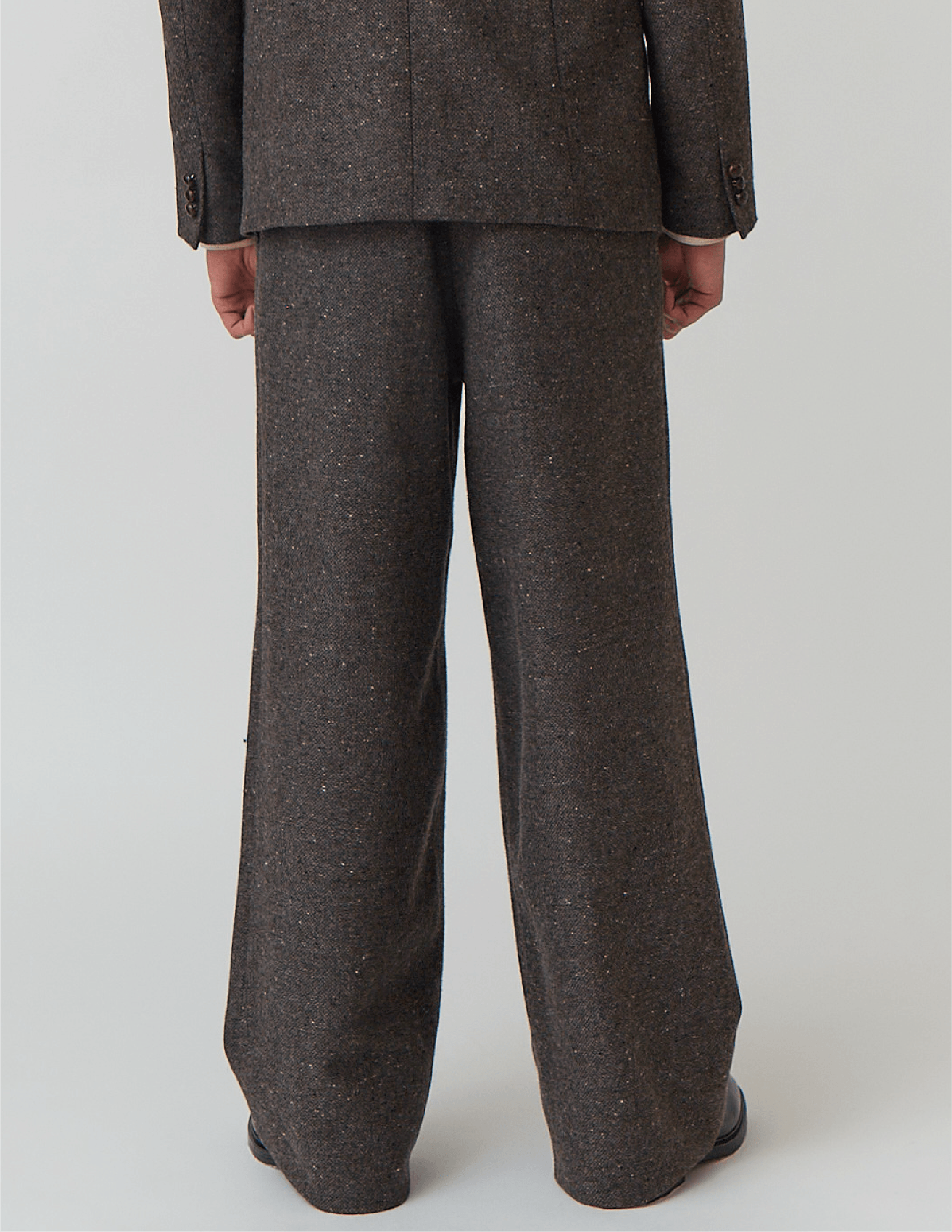 2-IN-TUCKED WIDE DRESS PANTS tweed