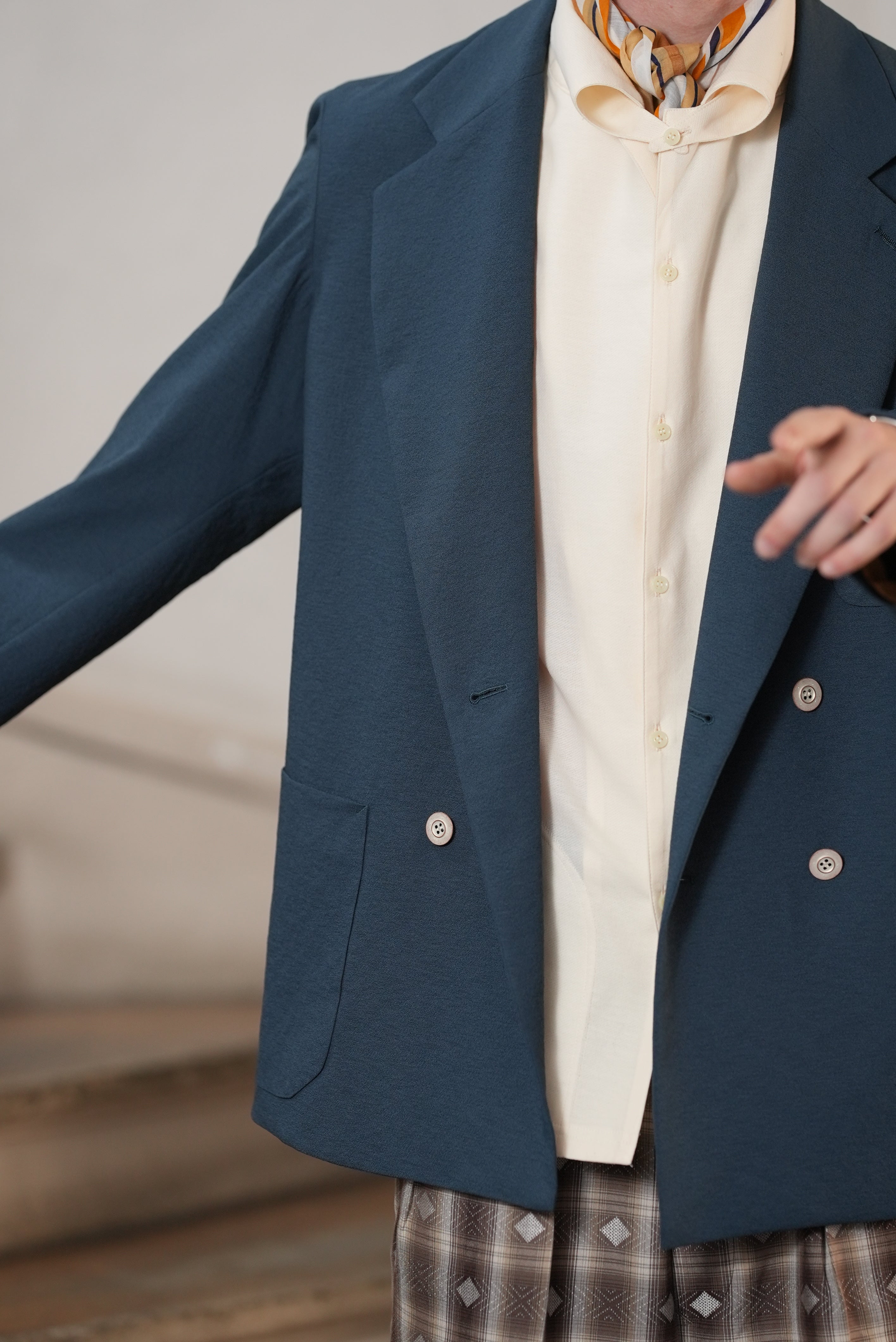 COMFORT TAILORED JACKET bleu grey amunzen