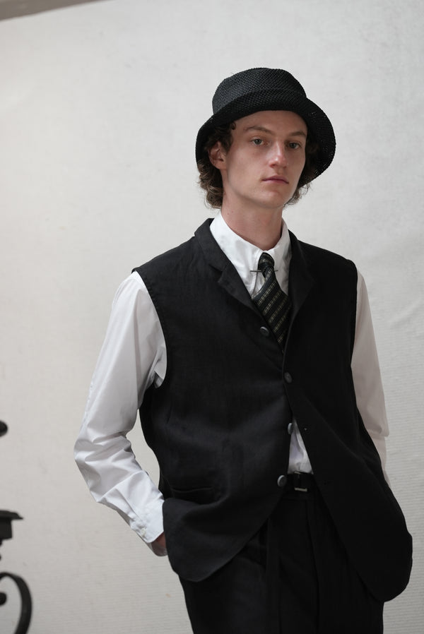 Stand-Up Collar Gilet khaki brown/black