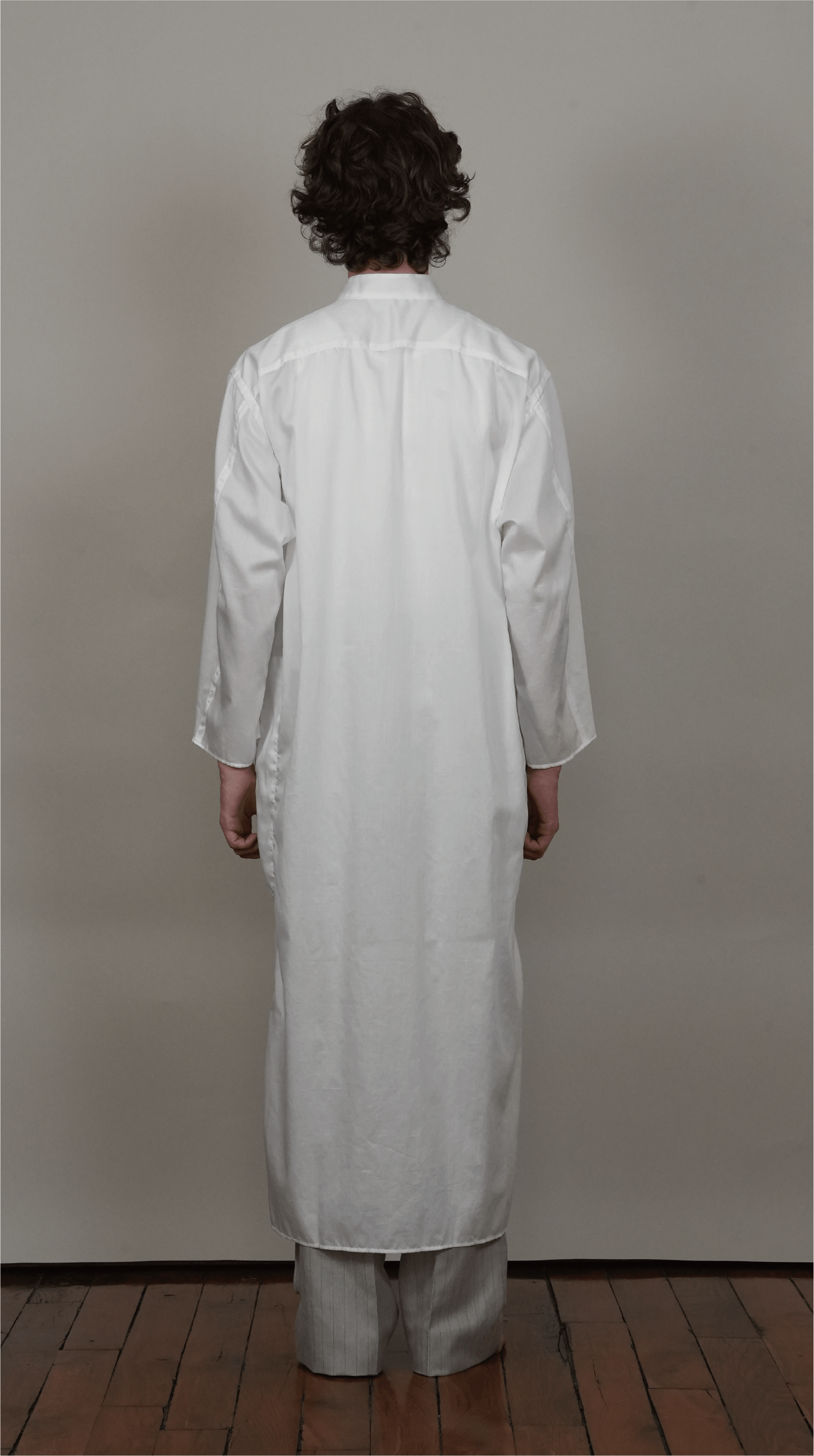 MAXI LENGTH KAFTAN SHIRT white