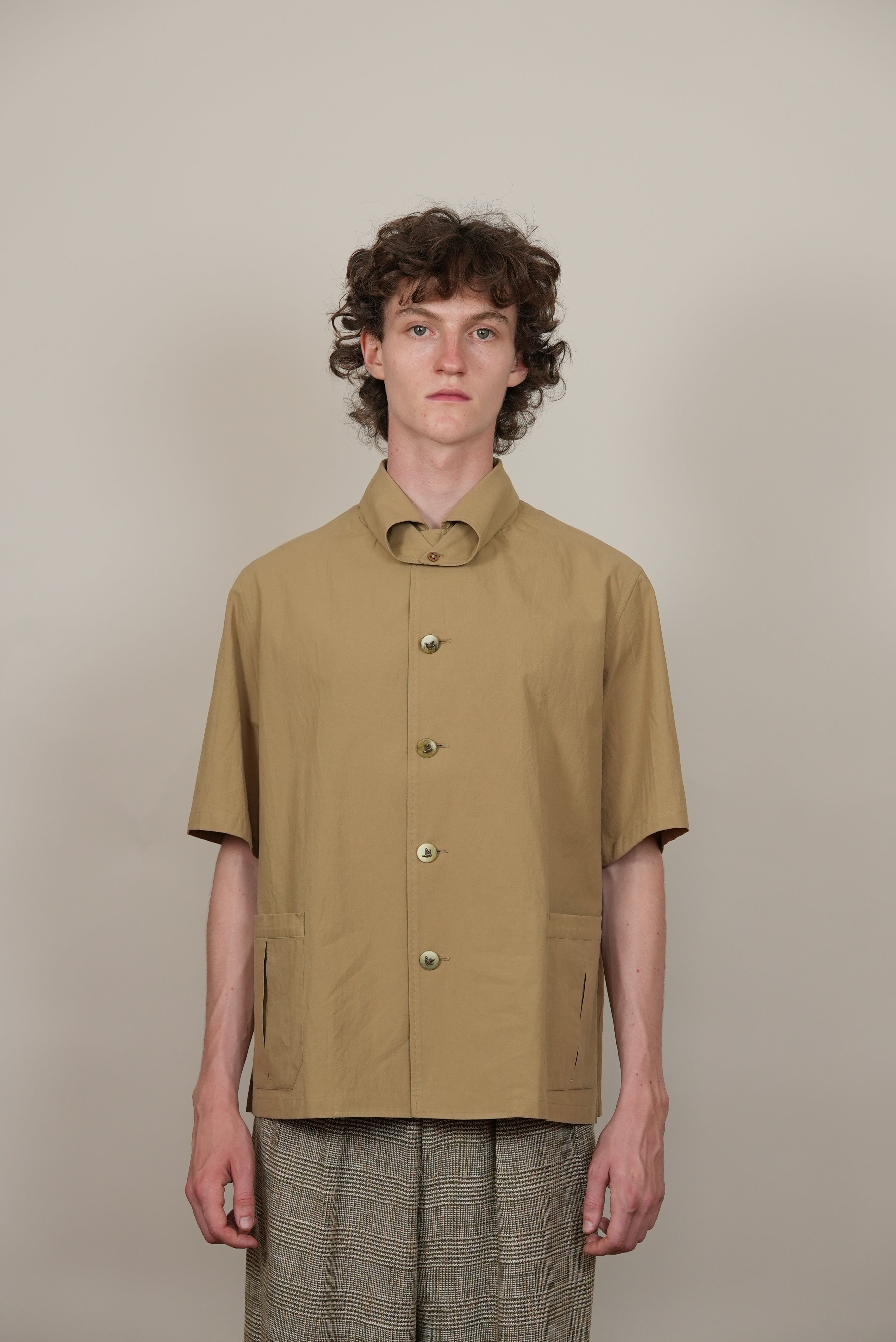 HALF SLEEVE SAFARI SHIRT light brown