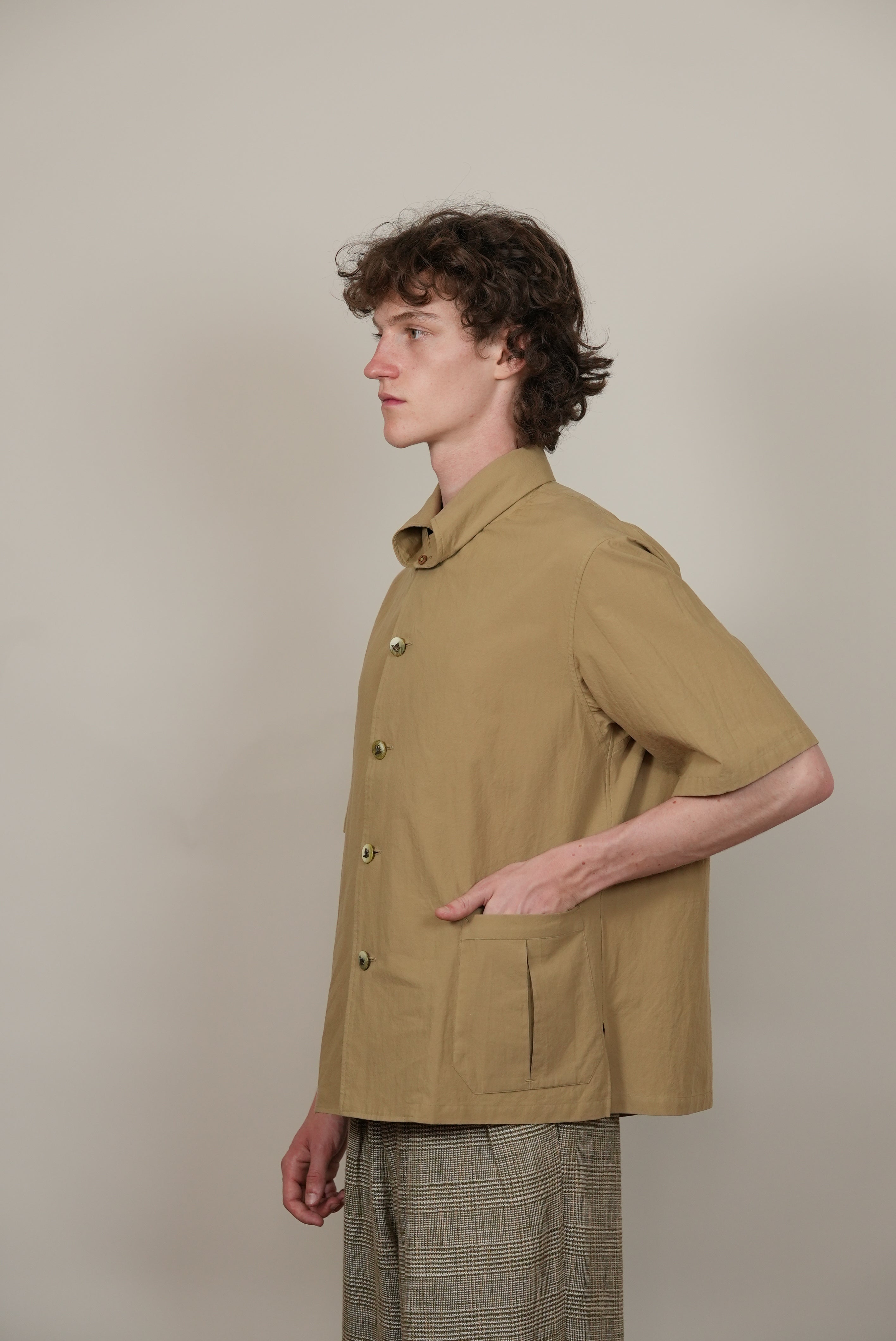 HALF SLEEVE SAFARI SHIRT light brown