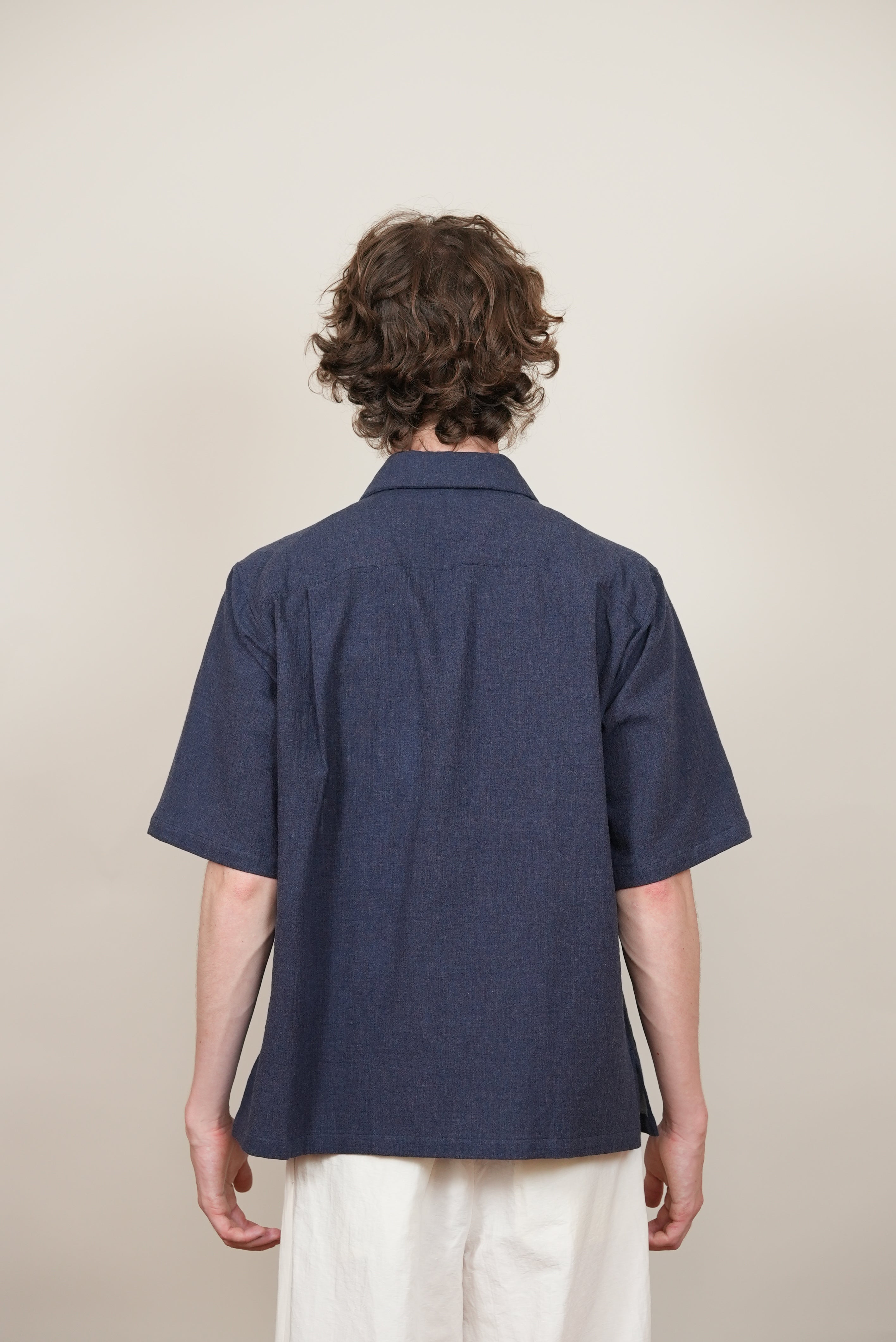 HALF SLEEVE SAFARI SHIRT navy