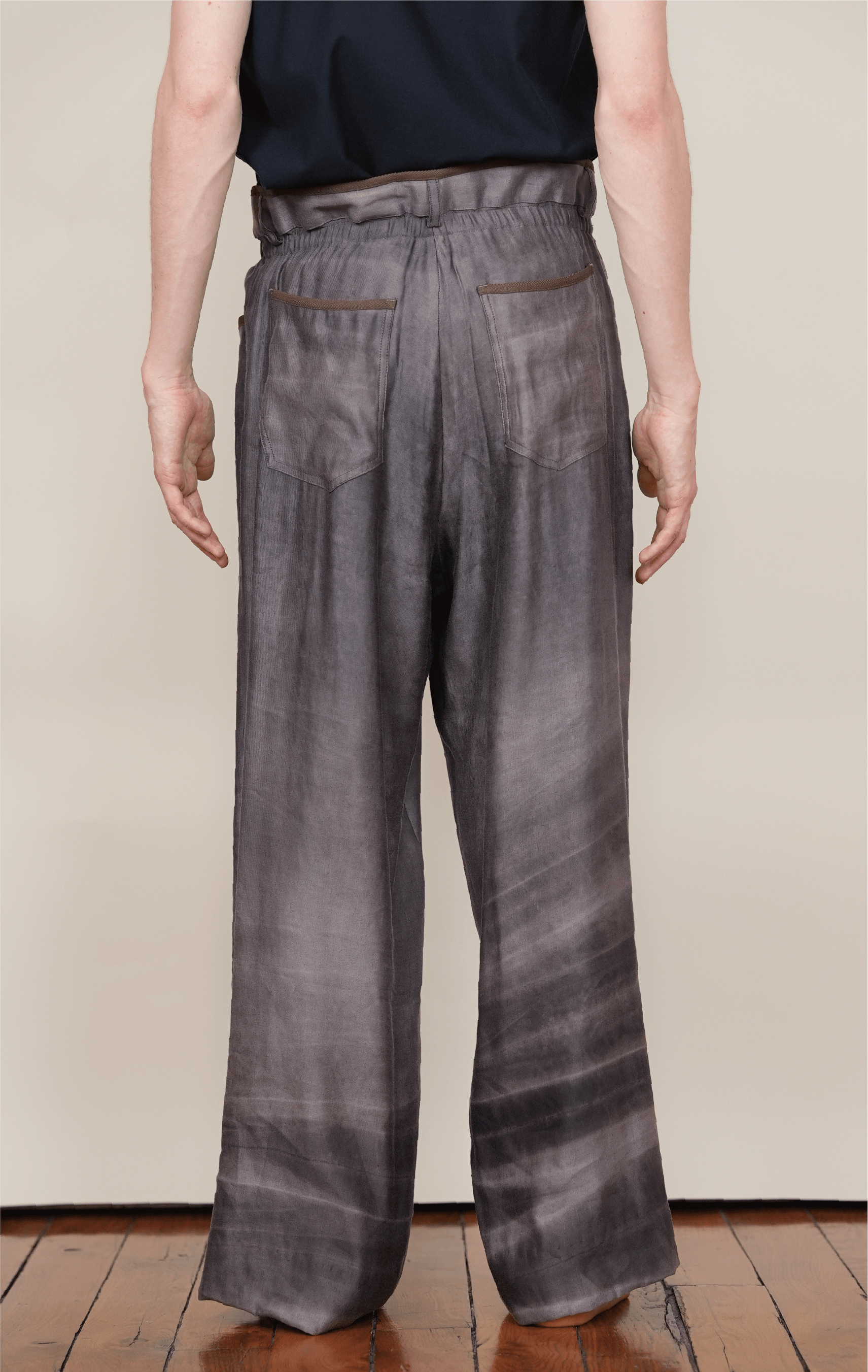 NO-TUCK ELASTCI WAIST PANTS mauve bleach
