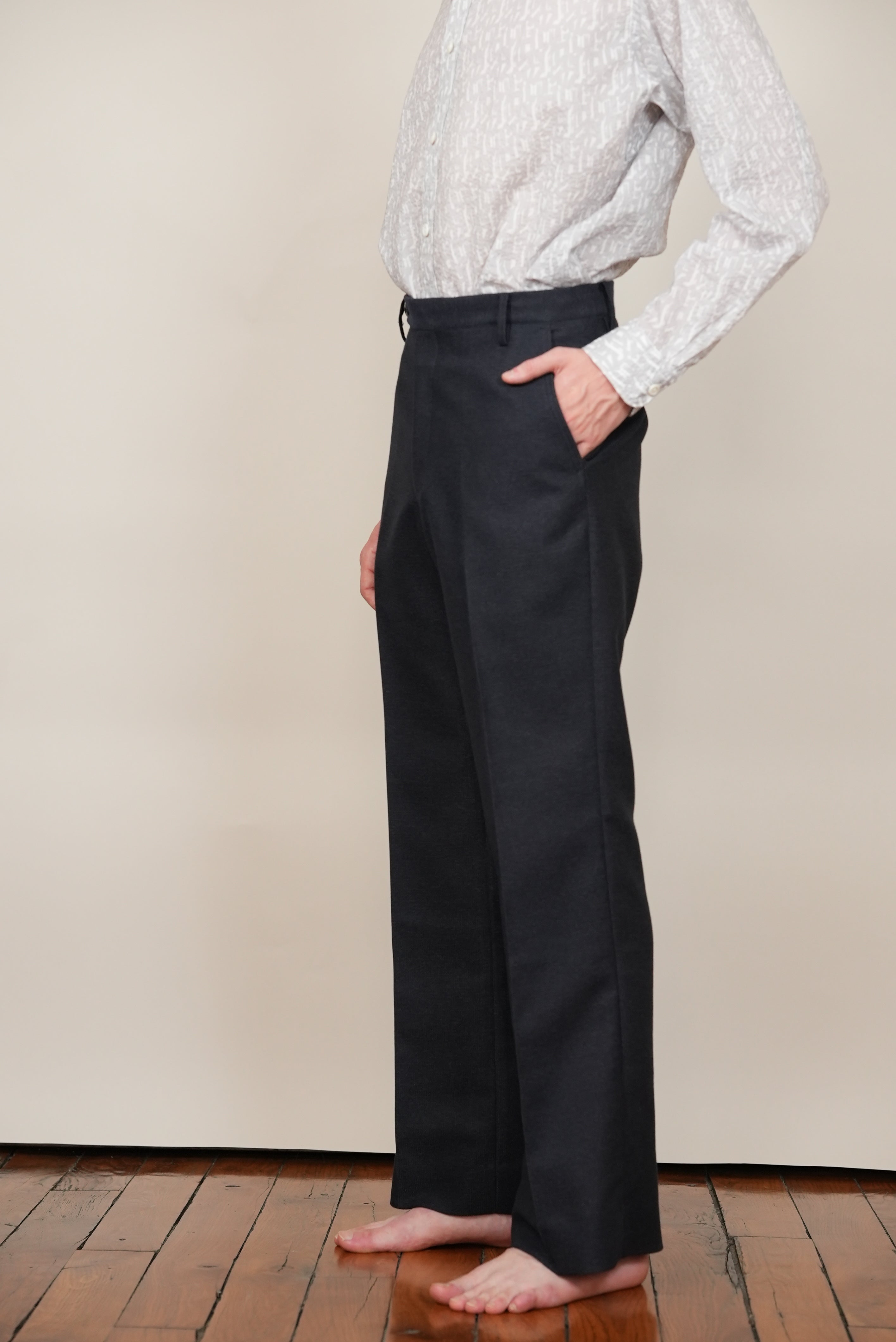FLARE PANTS navy / grey