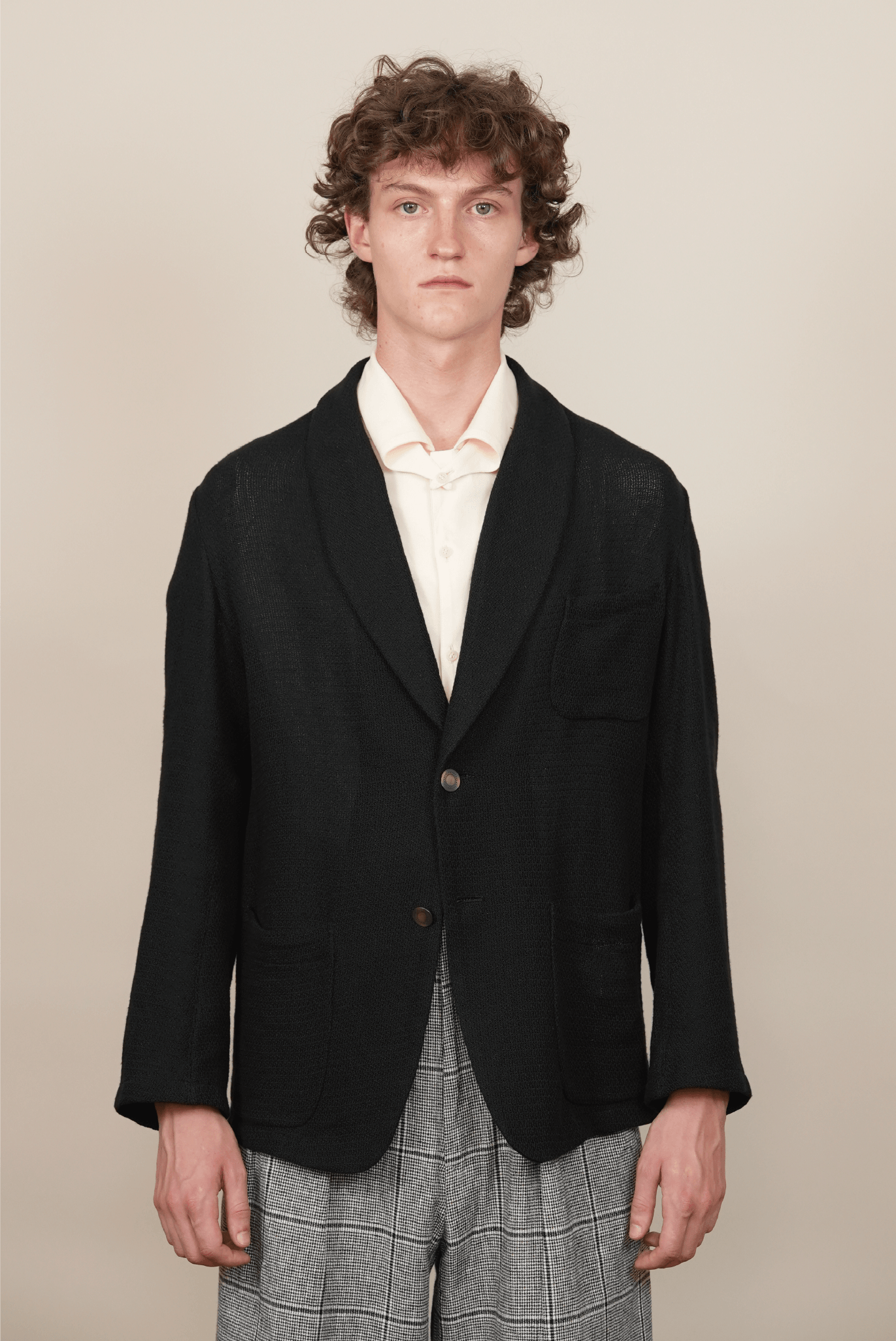 S2B SHAWL COLLAR JACKET black mesh