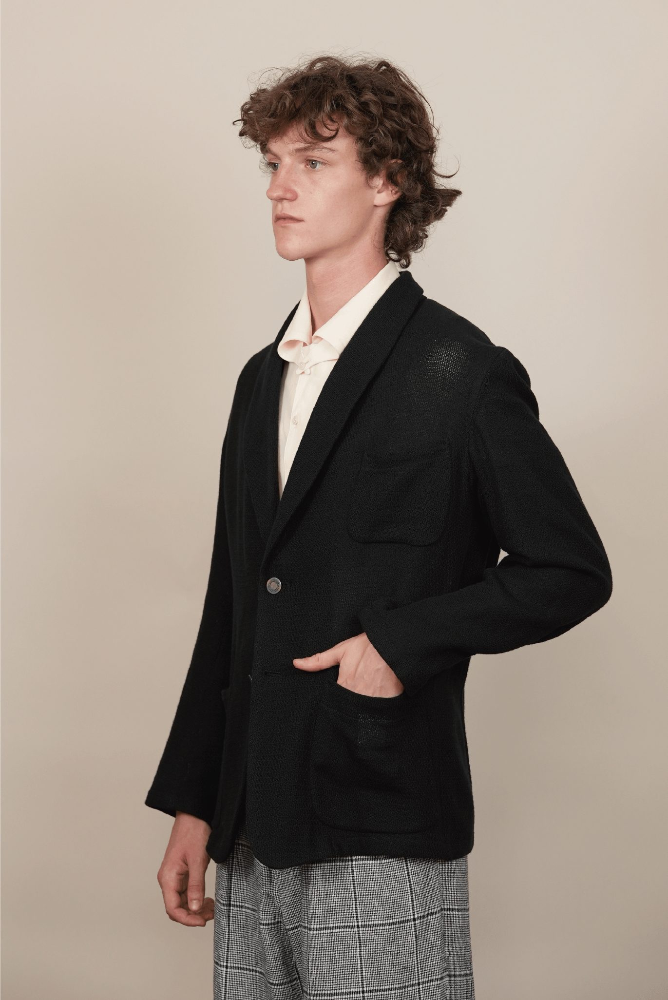 S2B SHAWL COLLAR JACKET black mesh