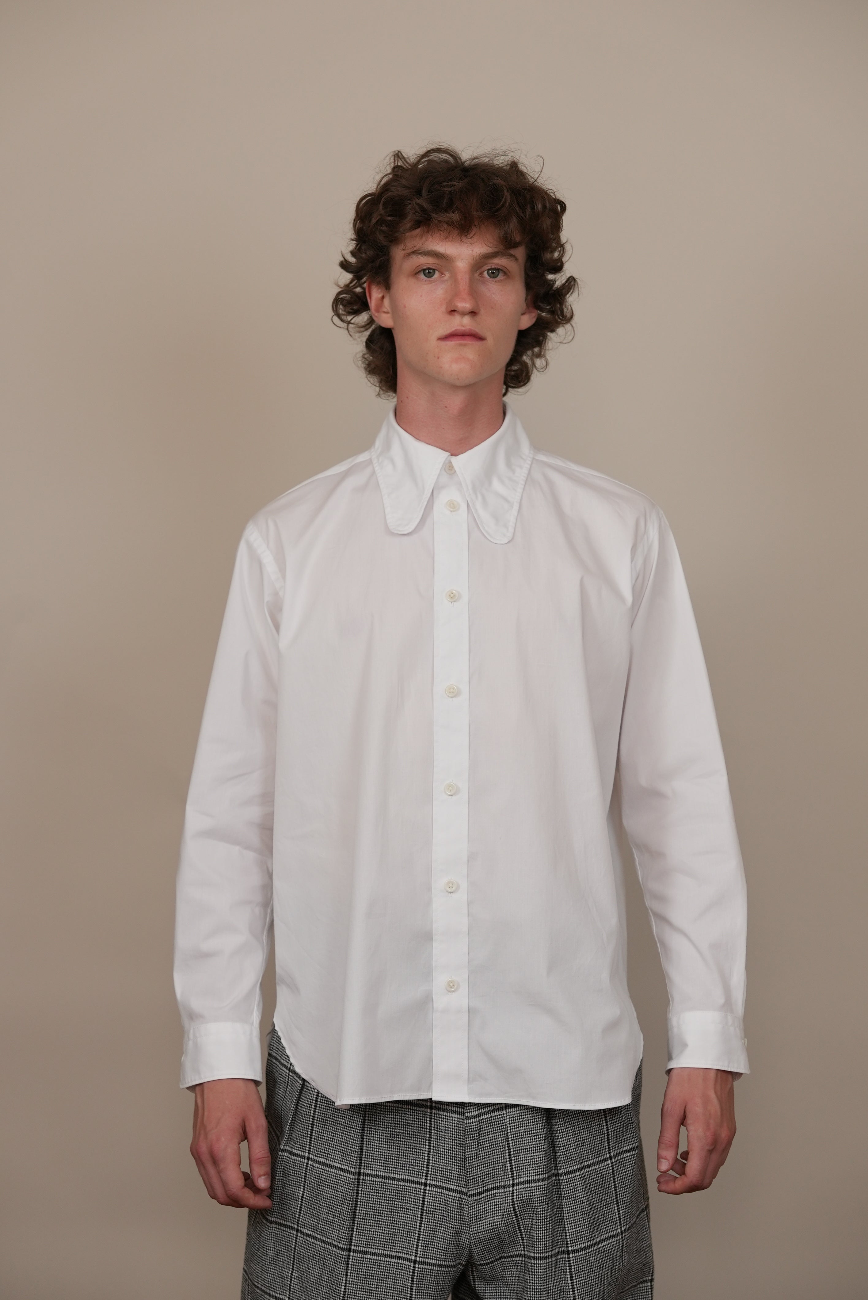 DOG-EAR COLLAR SHIRT white