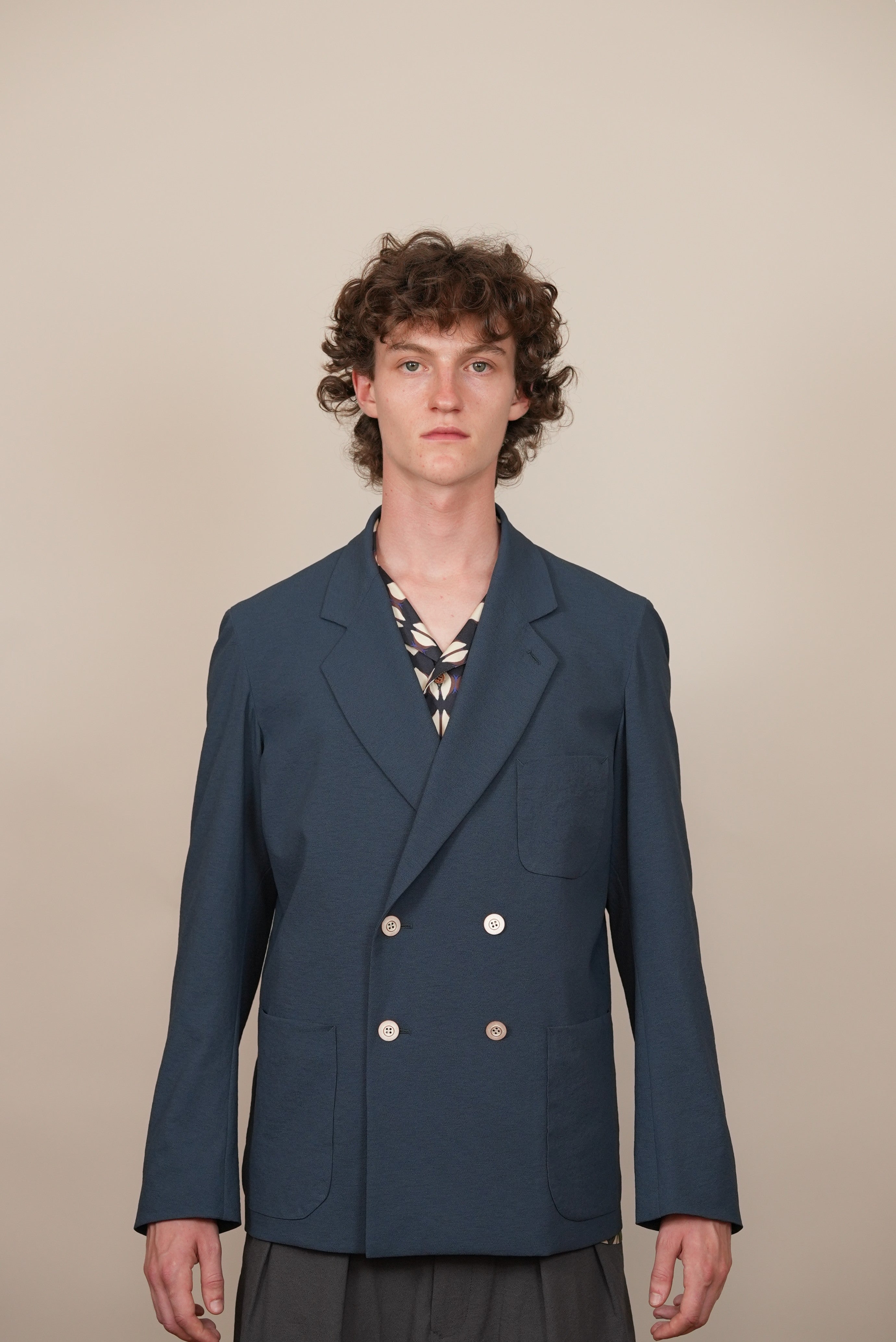 COMFORT TAILORED JACKET bleu grey amunzen