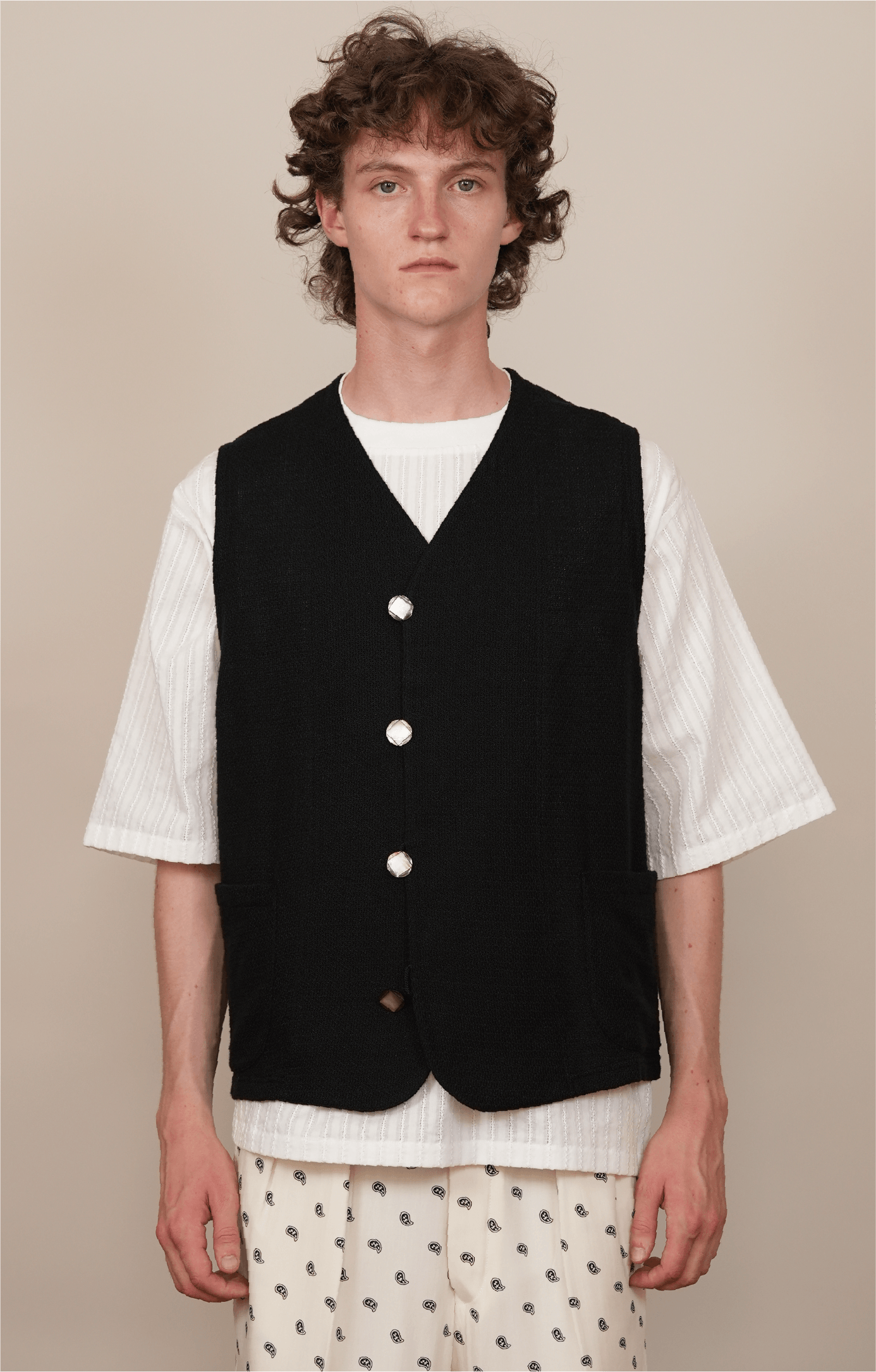 LOOP FRONT SINGLE GILET black mesh