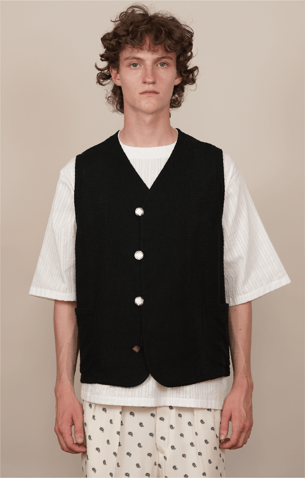 LOOP FRONT SINGLE GILET black mesh