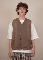 LOOP FRONT SINGLE GILET mocha mesh