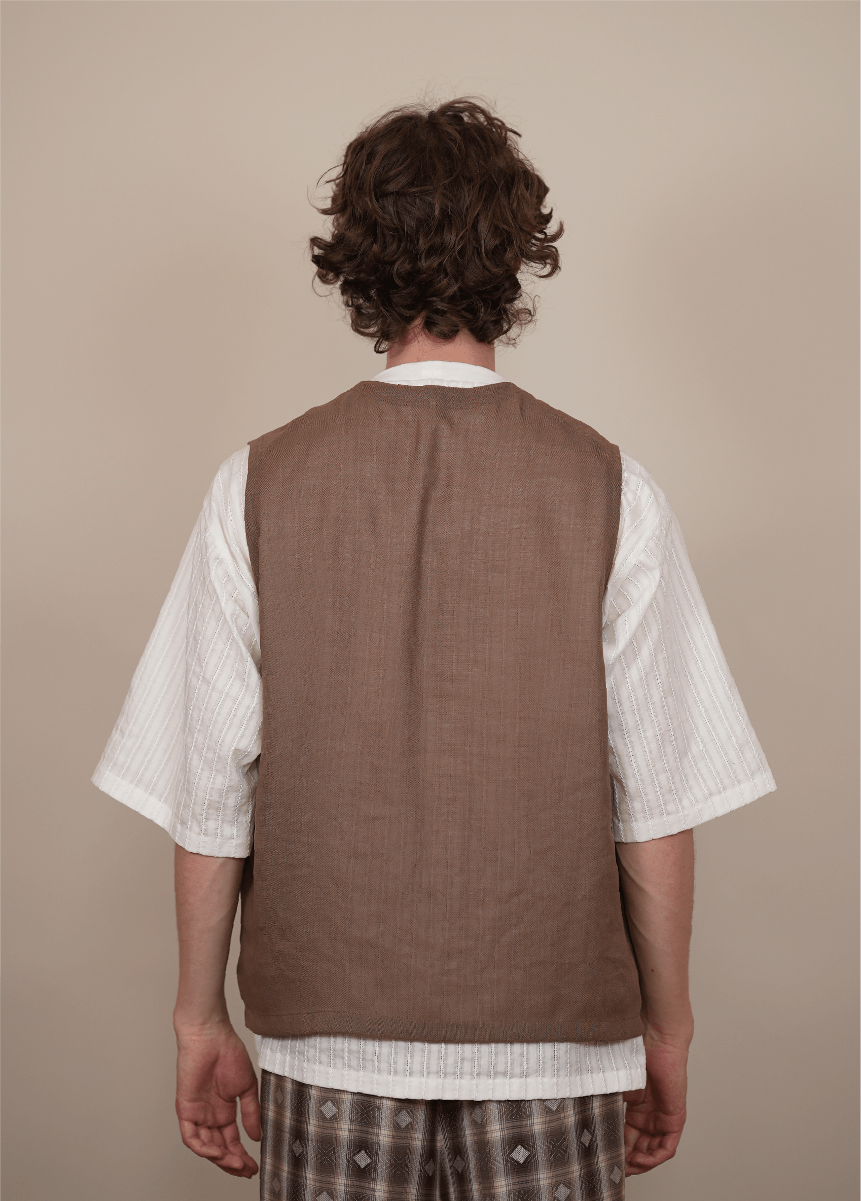 LOOP FRONT SINGLE GILET mocha mesh