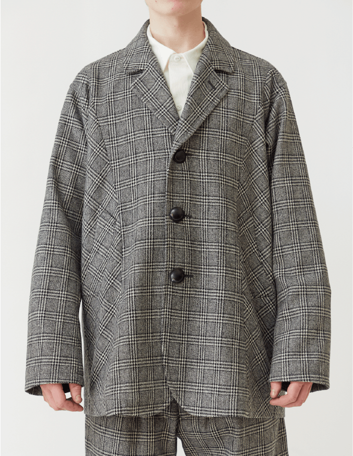 S4B HALF COAT glen plaid