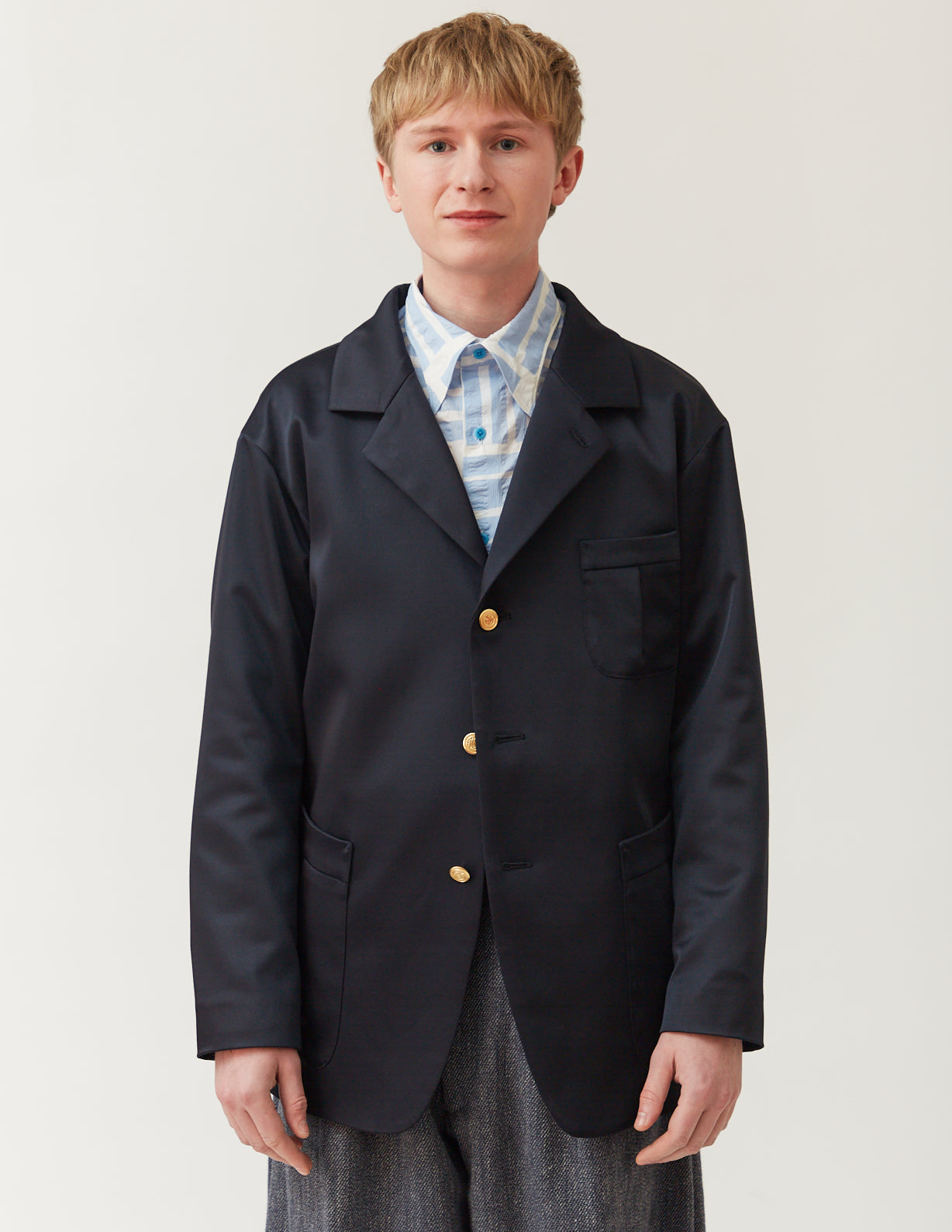 Bal-Collar Jacket -navy-