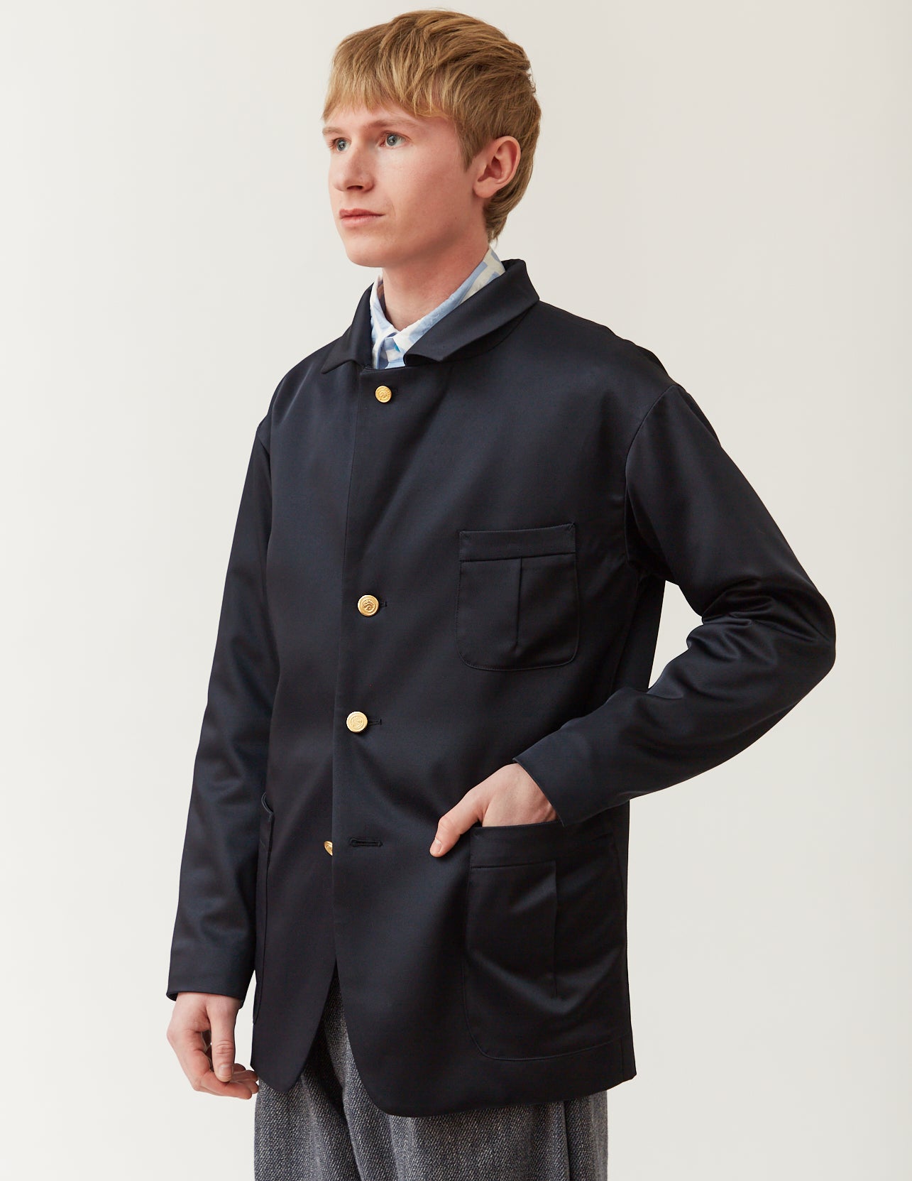 Bal-Collar Jacket -navy-