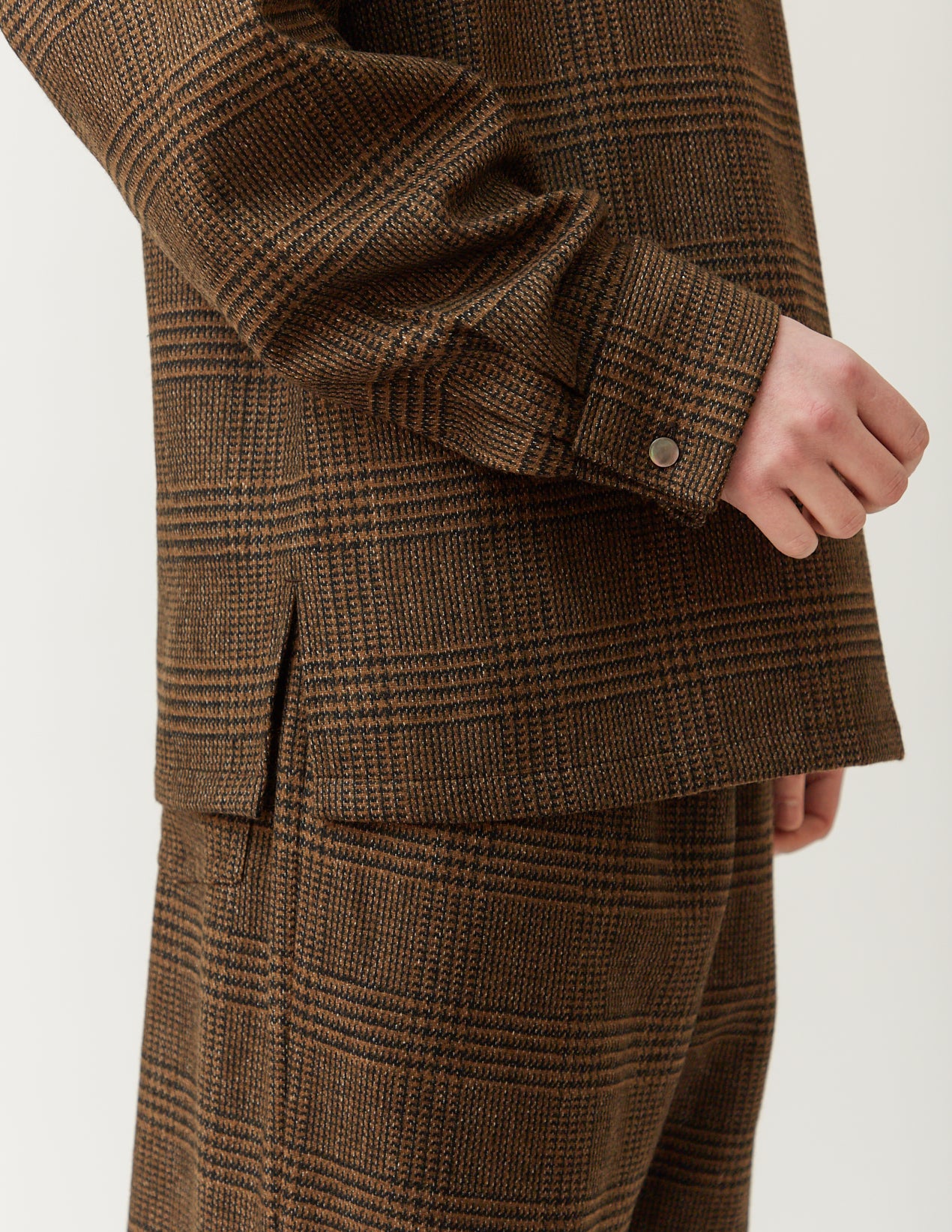 French-Cuffs Pullover -brown glen plaid-