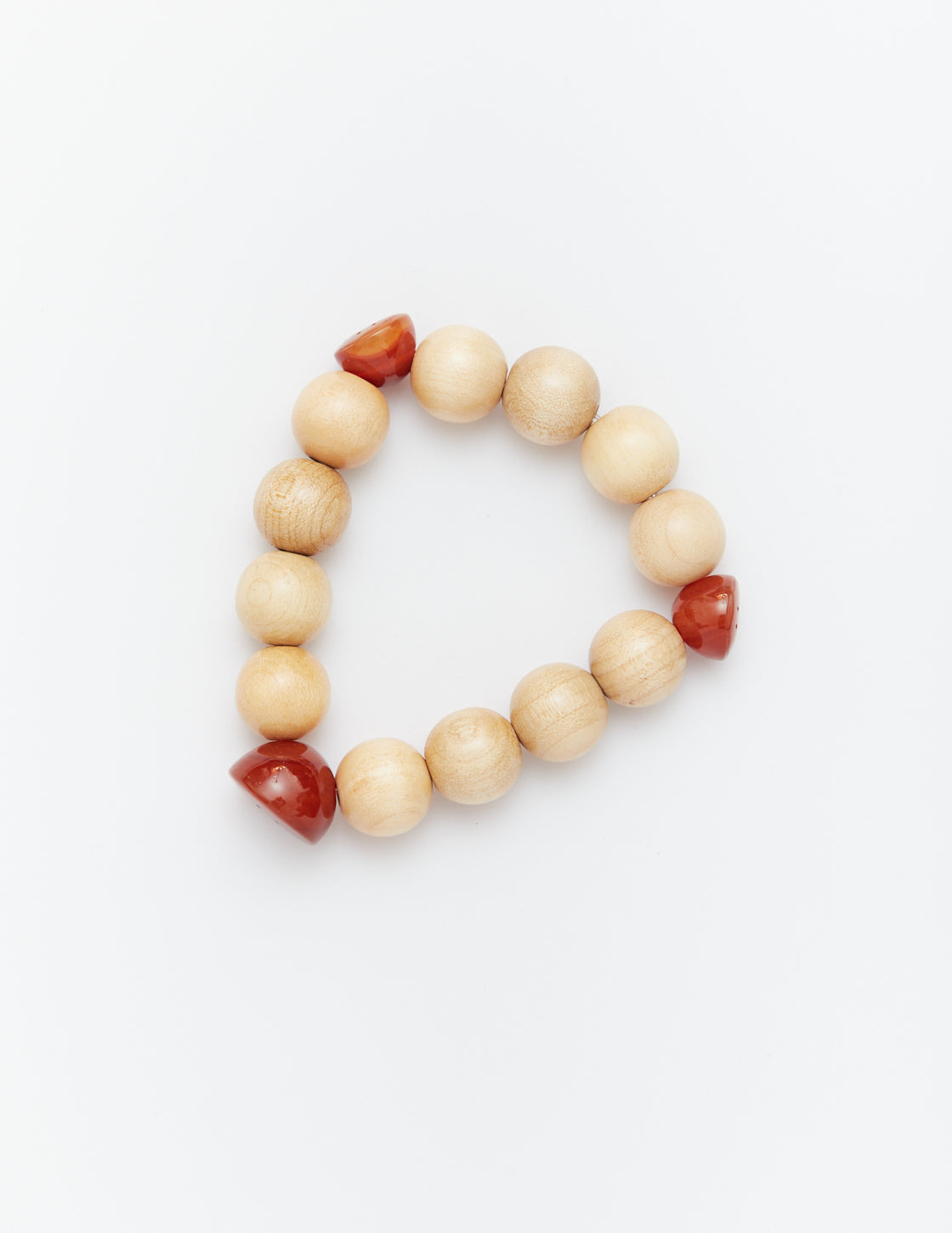 WOOD BEADS x SMILE STONE BRACELET