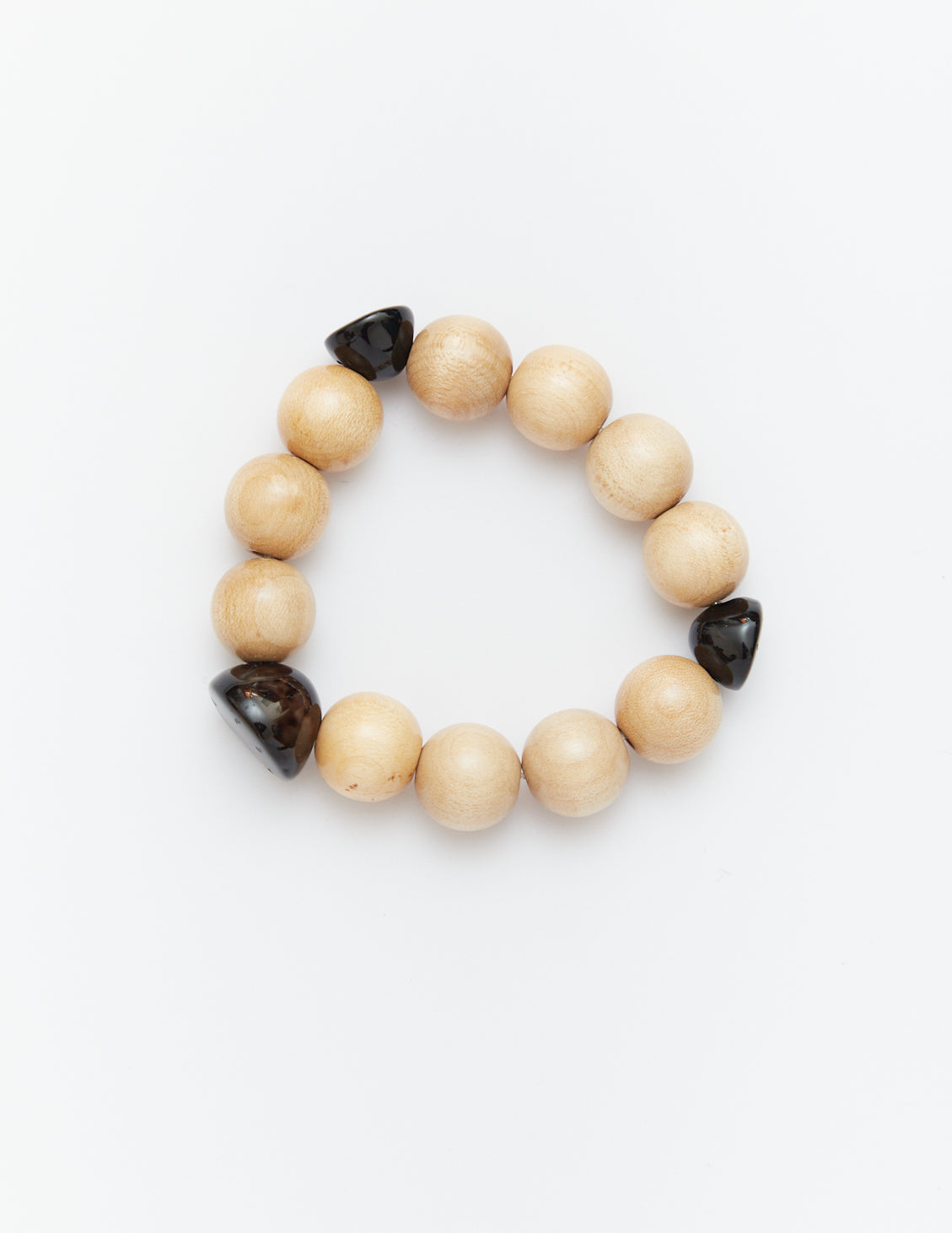 WOOD BEADS x SMILE STONE BRACELET