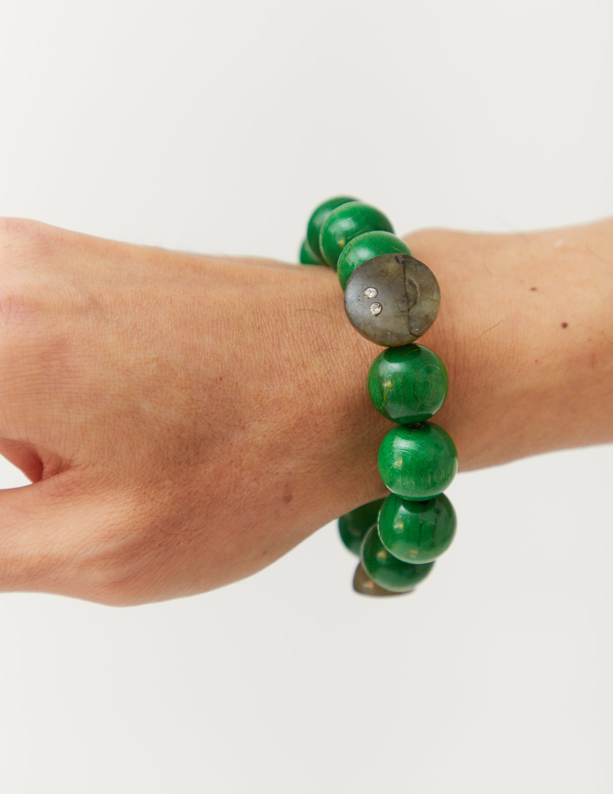 WOOD BEADS x SMILE STONE BRACELET