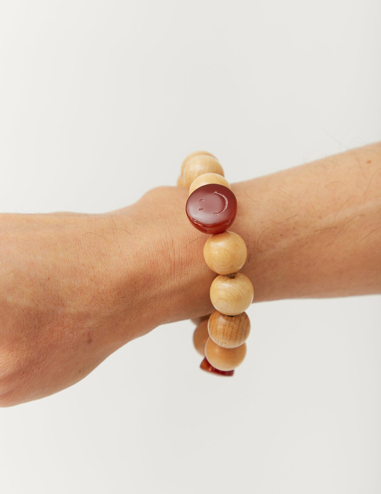 WOOD BEADS x SMILE STONE BRACELET