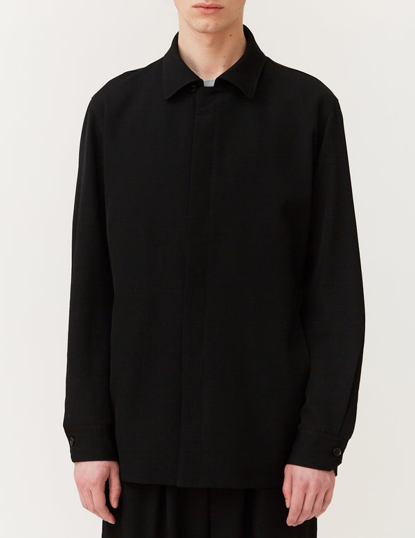 FLY FRONT FULLY LINED SHIRT black