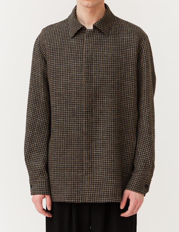 FLY FRONT FULLY LINED SHIRT grey plaid
