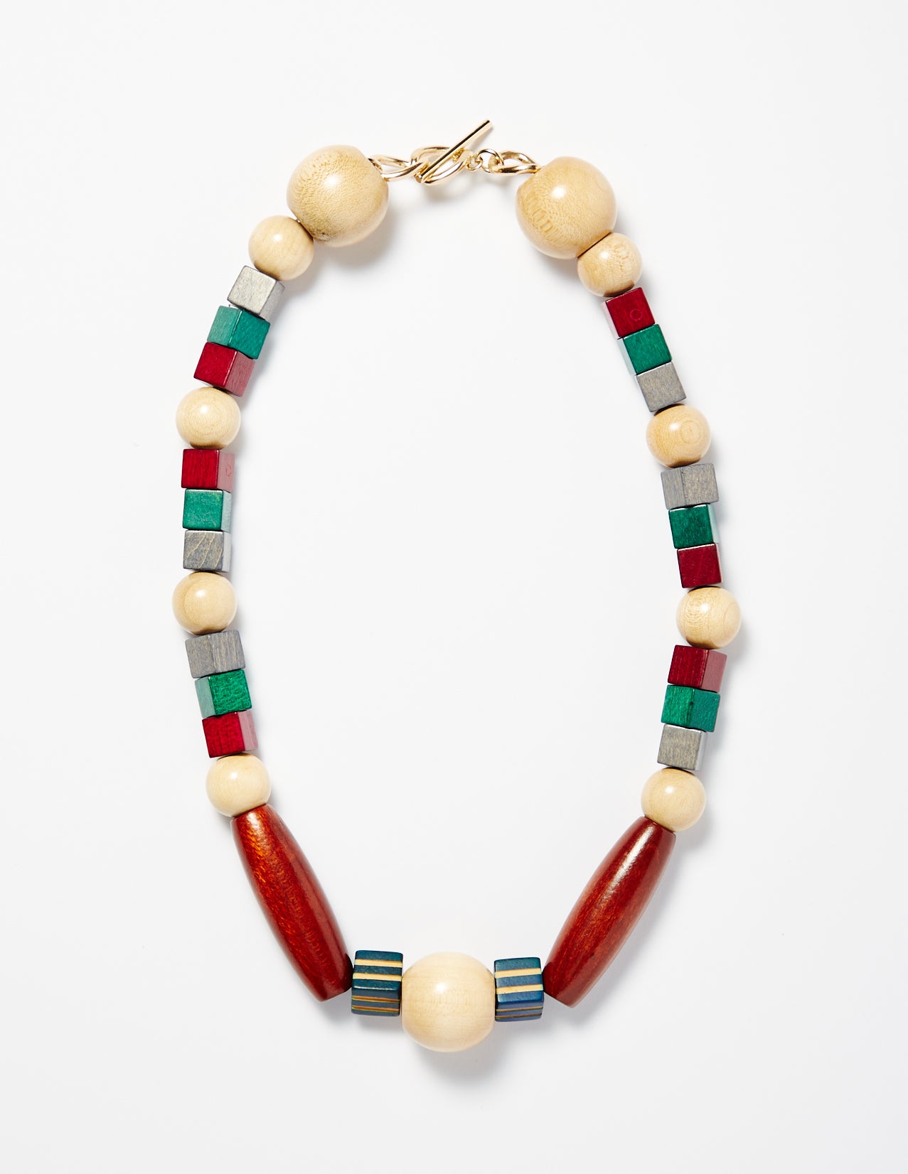 WOOD BEADS NECKLACE multicolor