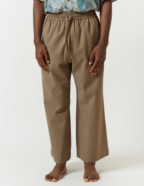 Washable Drawstring Pants beige/navy