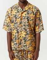 RAGLAN-SLEEVE ALOHA SHIRT orange flower
