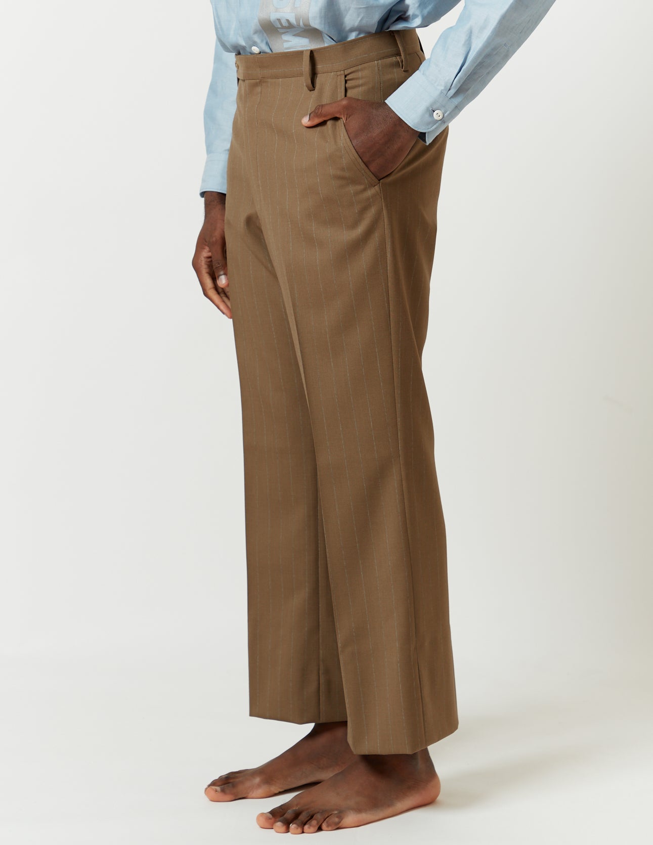 FLARE PANTS -mocha stripe-