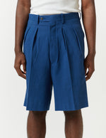 TUCKED DRESS SHORTS -logwood dyeing-