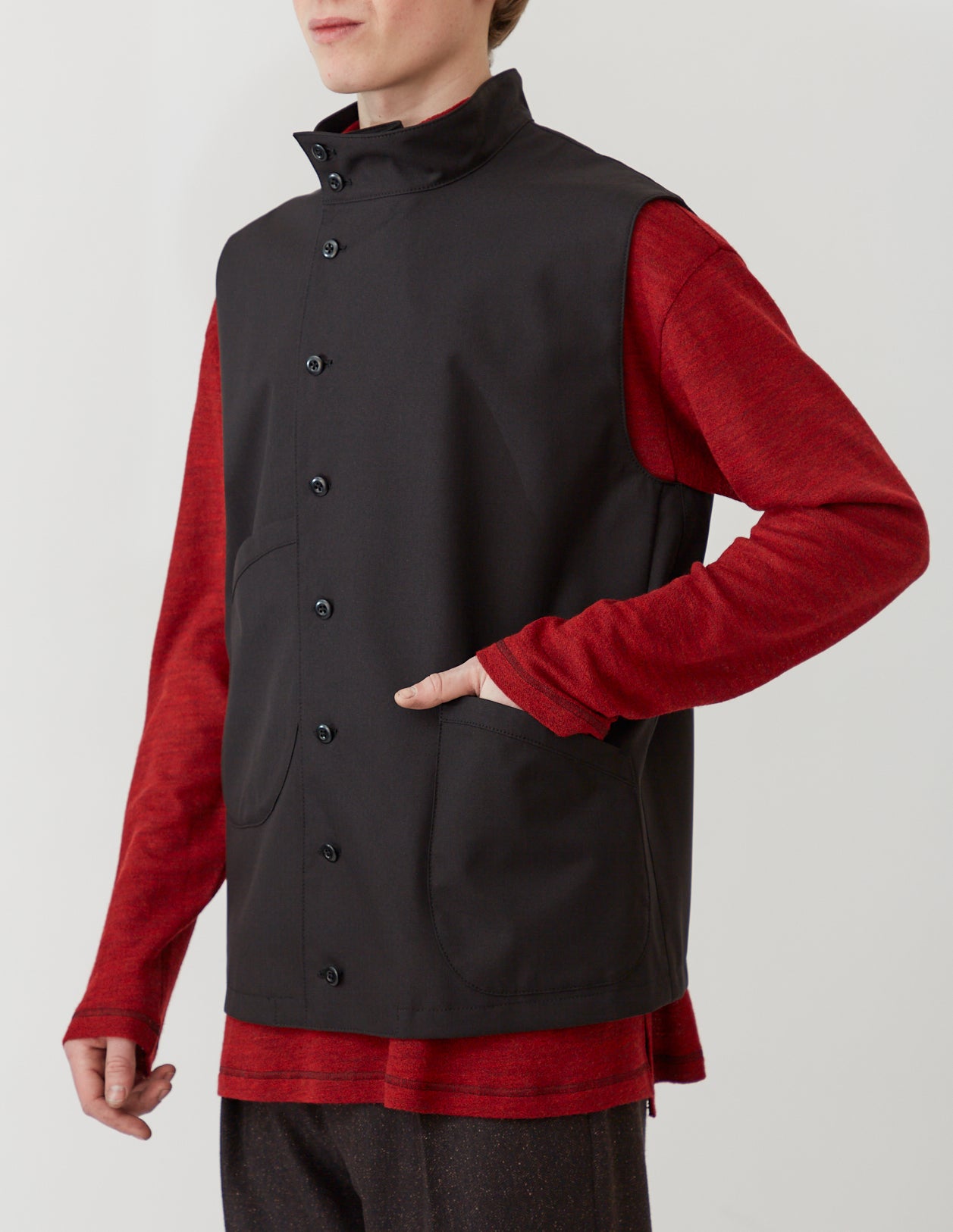 STAND-UP COLLAR 9B GILET black