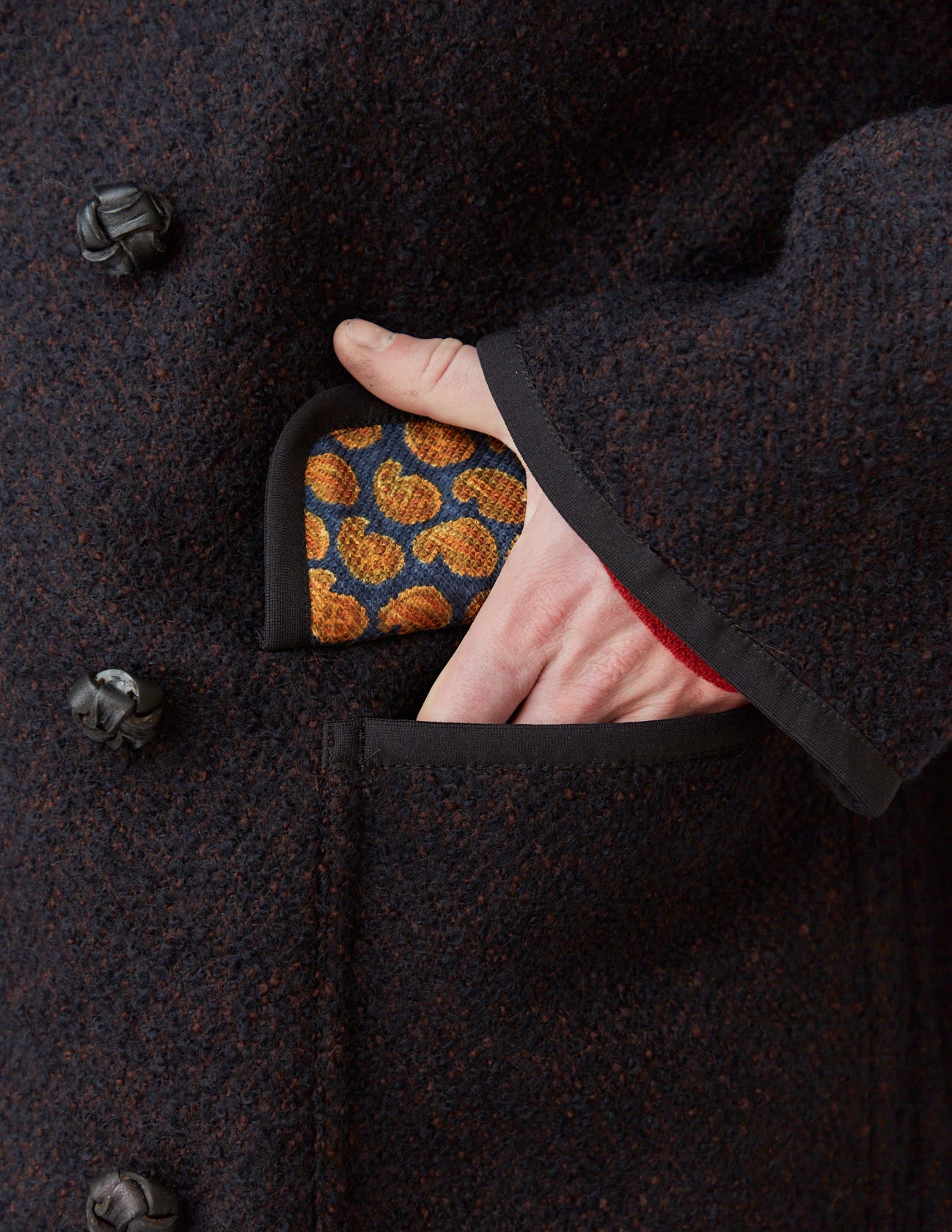 W6B HOUSE COAT navy x bordeaux mix