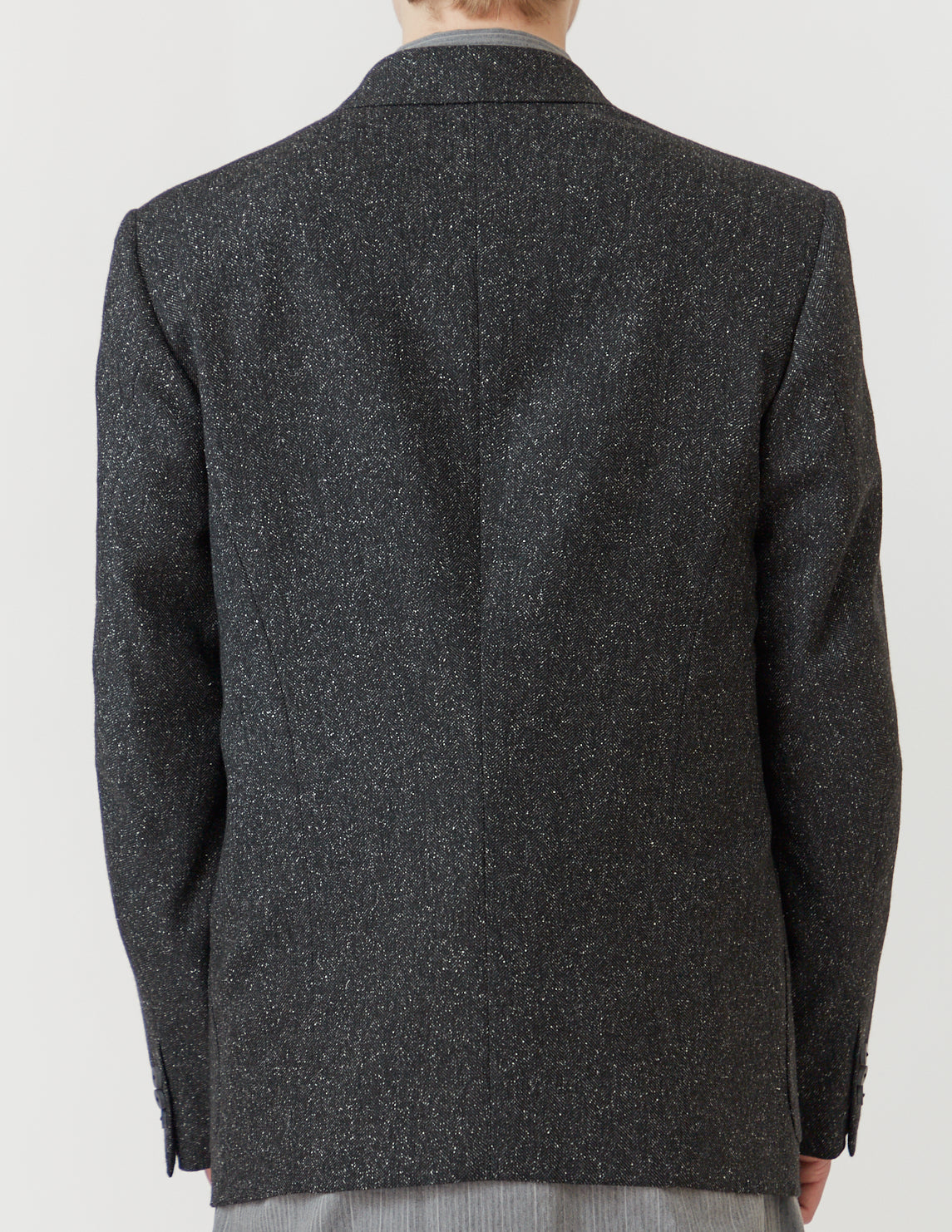 6B DOUBLE-BREASTED TAILORED JACKET mix grey herringbone