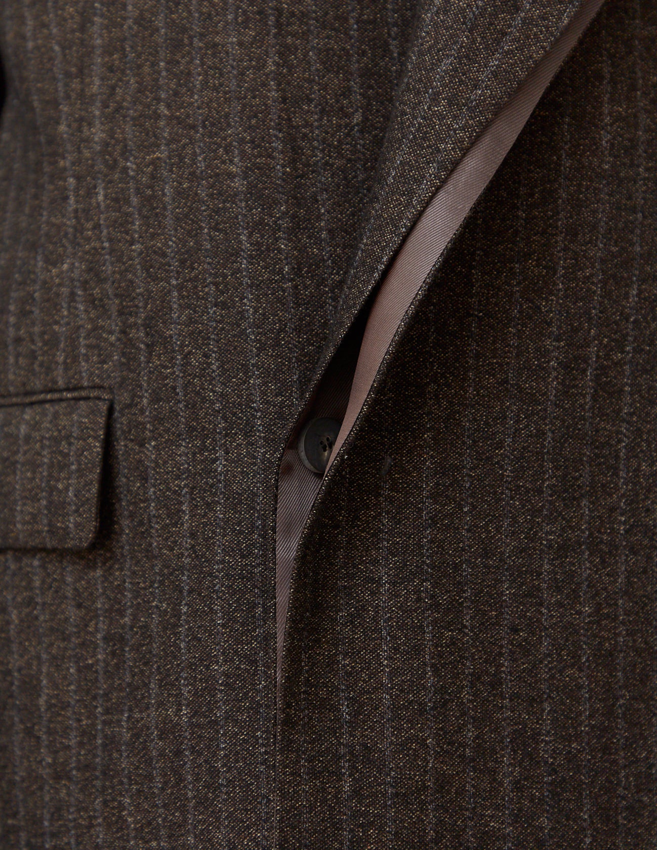 FLY FRONT DOUBLE JACKET mix brown stripe