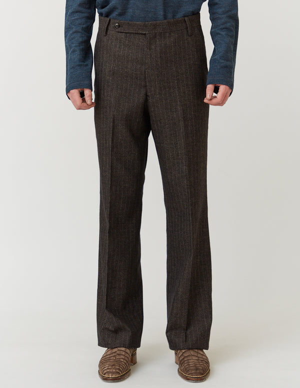 FLARE PANTS mix brown stripe