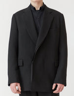 FLY FRONT DOUBLE JACKET black